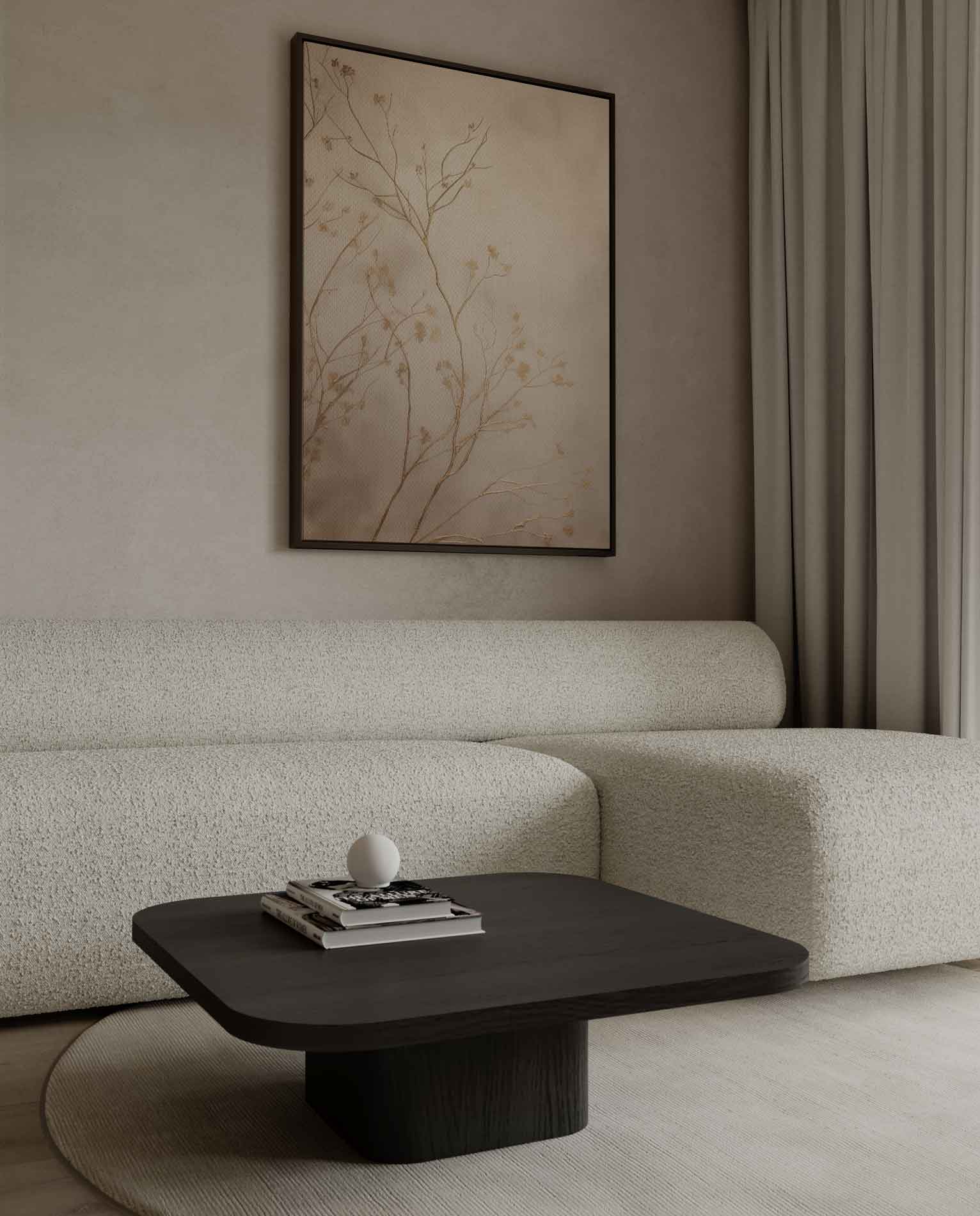 Gouden Takken in Mist Kunstwerk-canvas-dibond-plexiglas-wanddecoratie-WallArtistic
