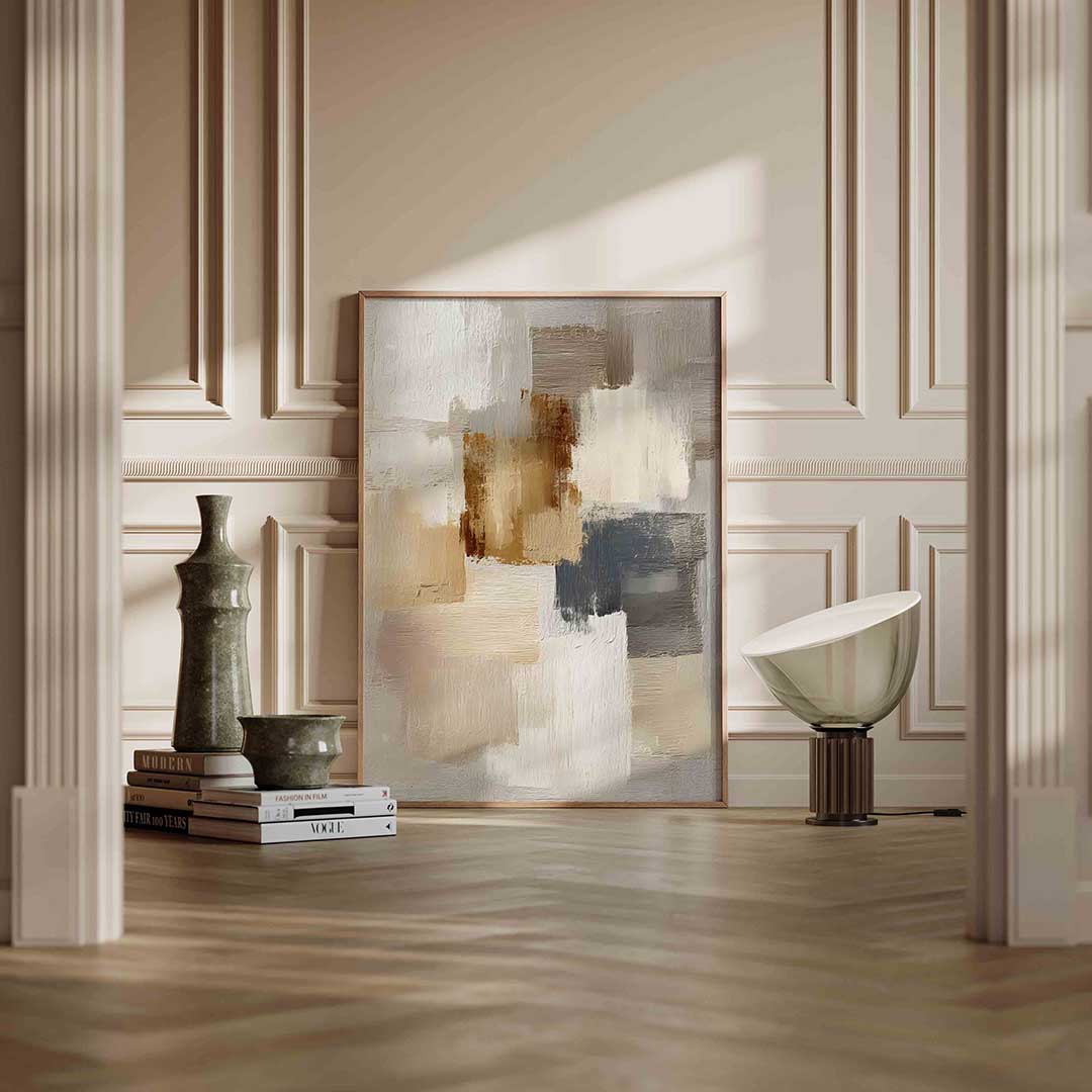 Abstracte beige en bruine vlakken Poster