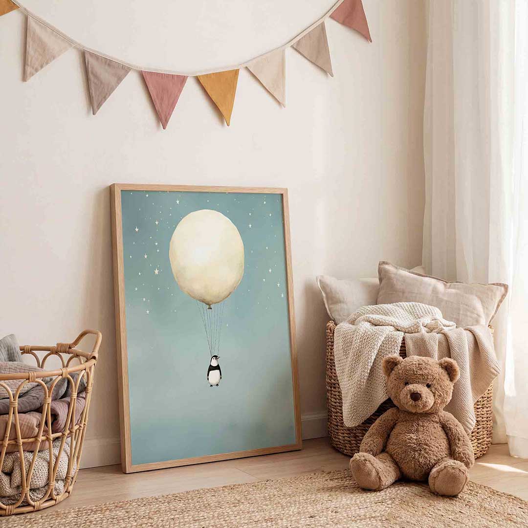 Pinguïn met ballon Poster