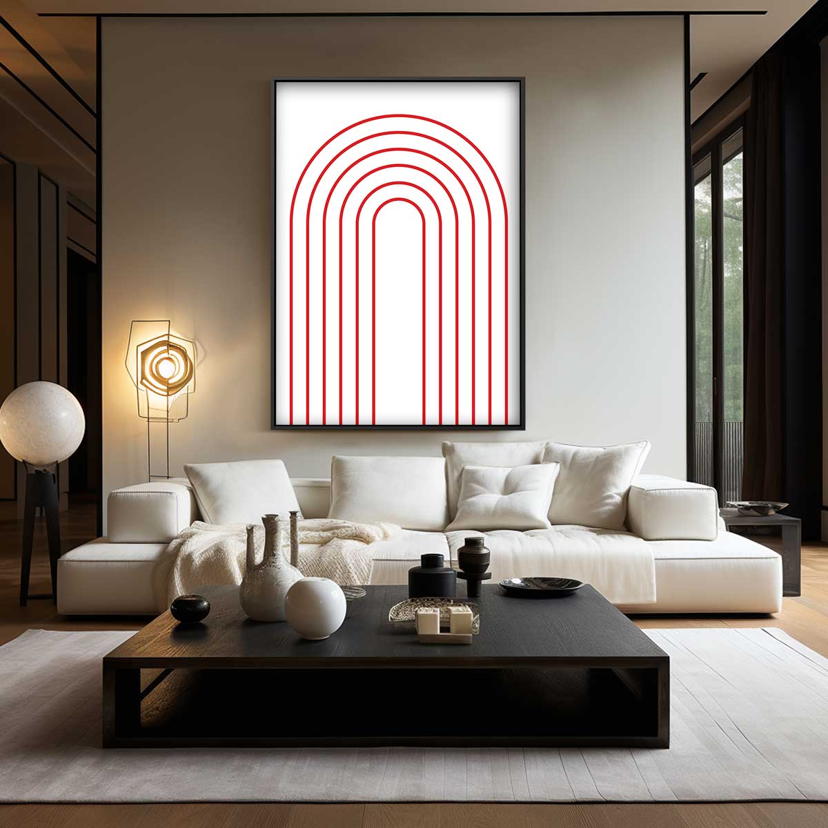 Moderne Rode Boog Kunstwerk-canvas-dibond-plexiglas-wanddecoratie-WallArtistic