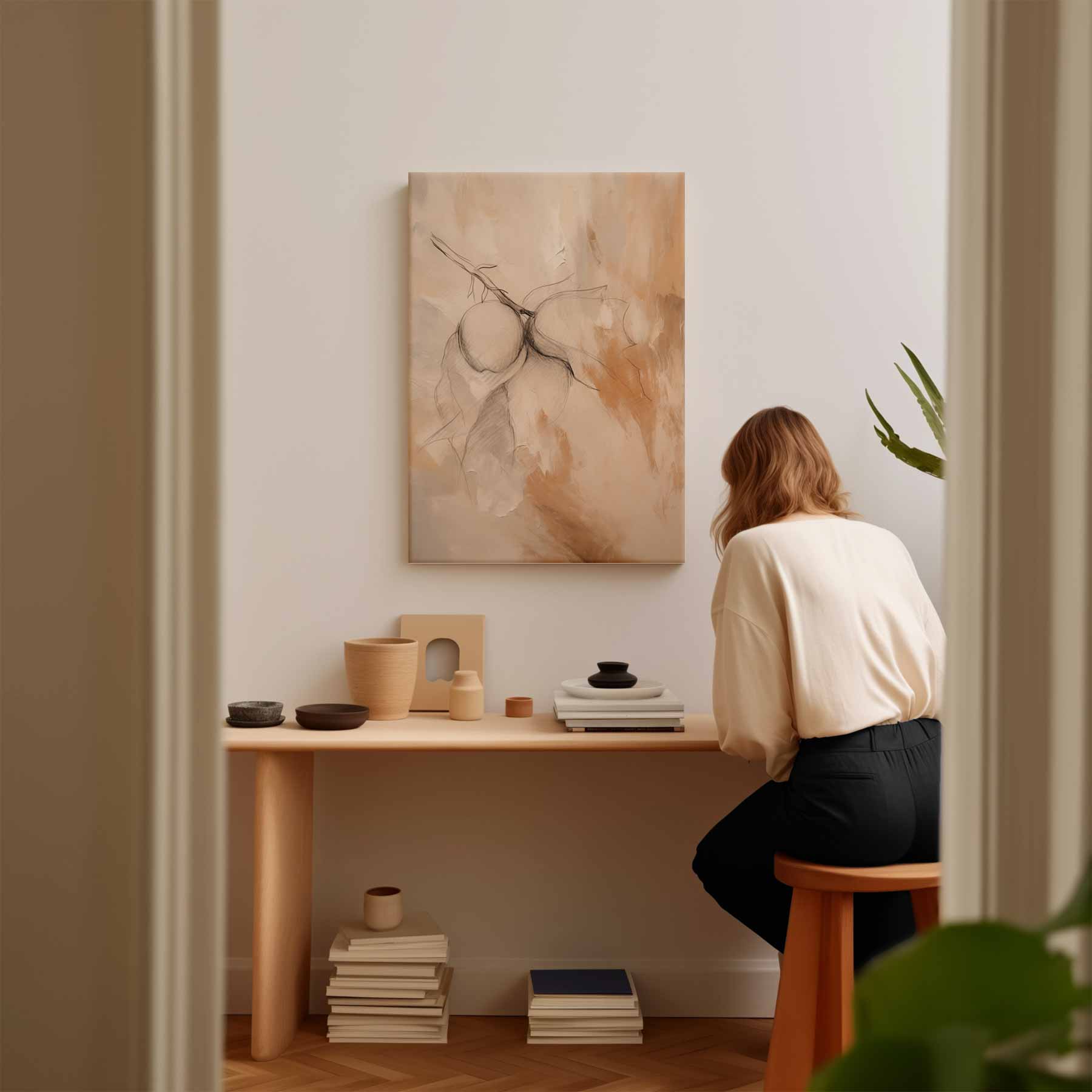 Poëtische Perziken Kunstwerk-canvas-dibond-plexiglas-wanddecoratie-WallArtistic