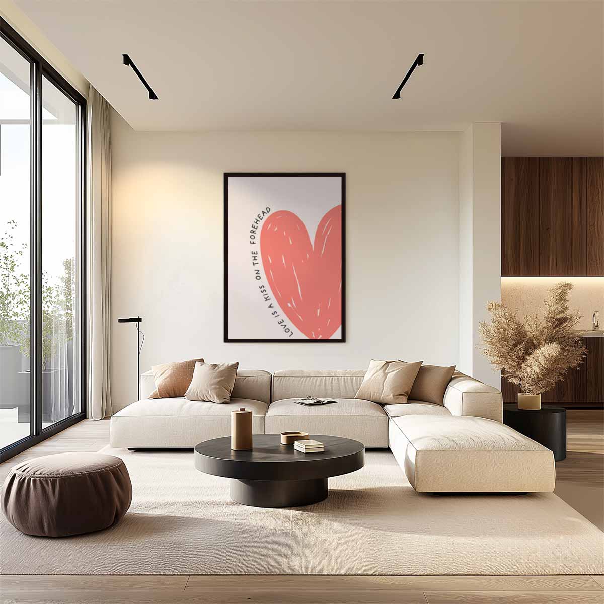 Voorhoofd Kus Liefde Kunst Kunstwerk-canvas-dibond-plexiglas-wanddecoratie-WallArtistic