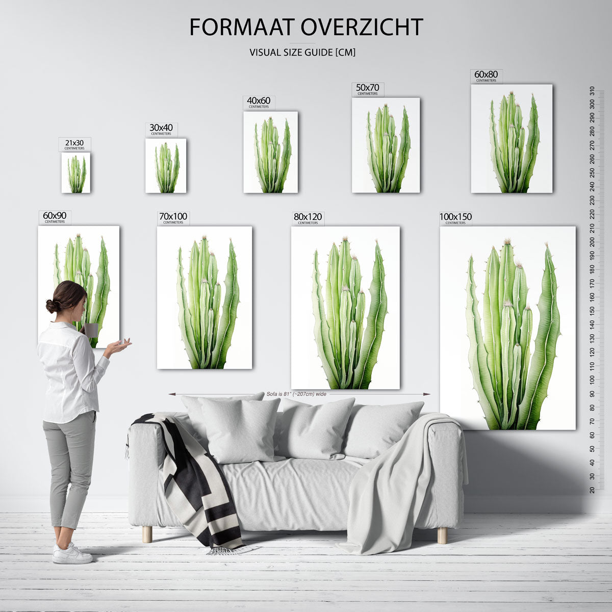 Groene cactus Poster