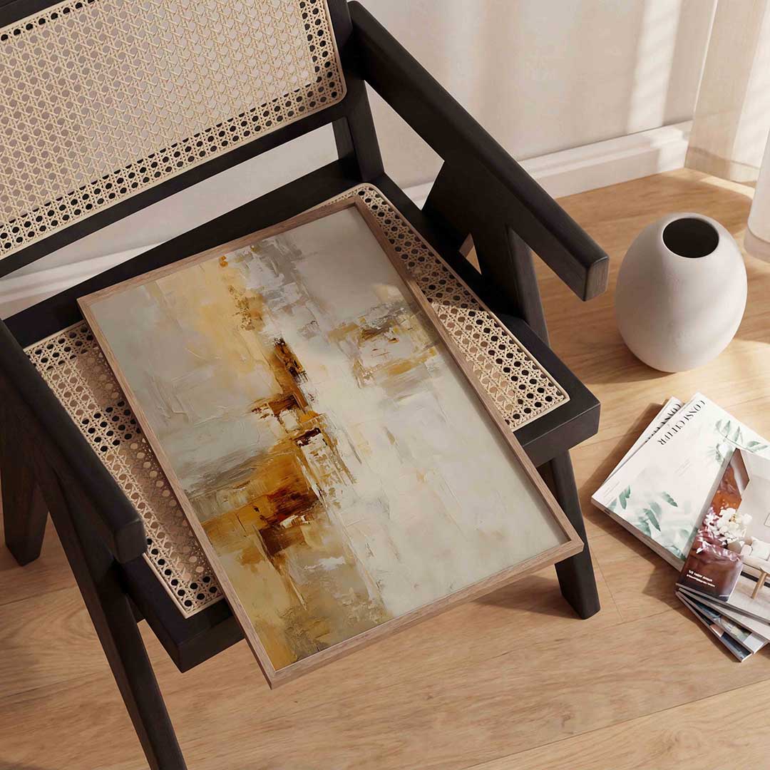 Abstracte beige en bruine Poster