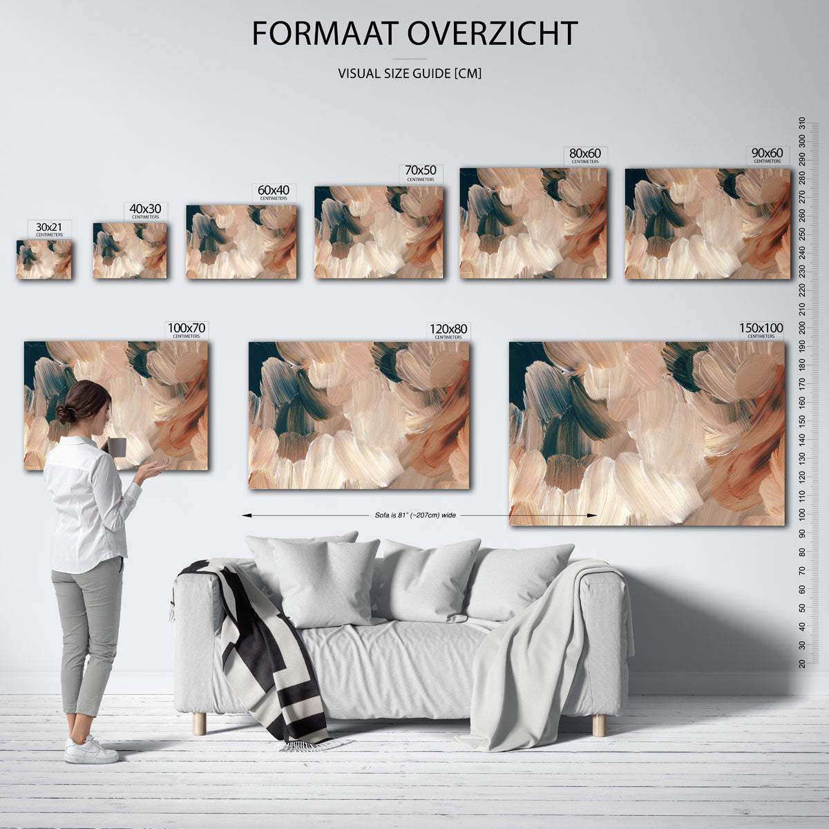 Abstracte penseelstreken Poster