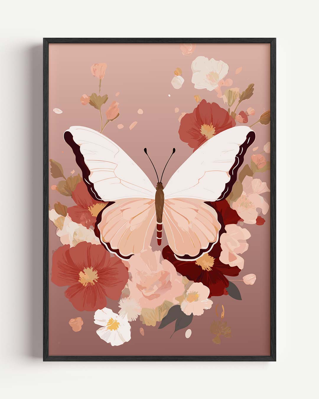Elegante Vlinderbloemen Poster-WallArtistic