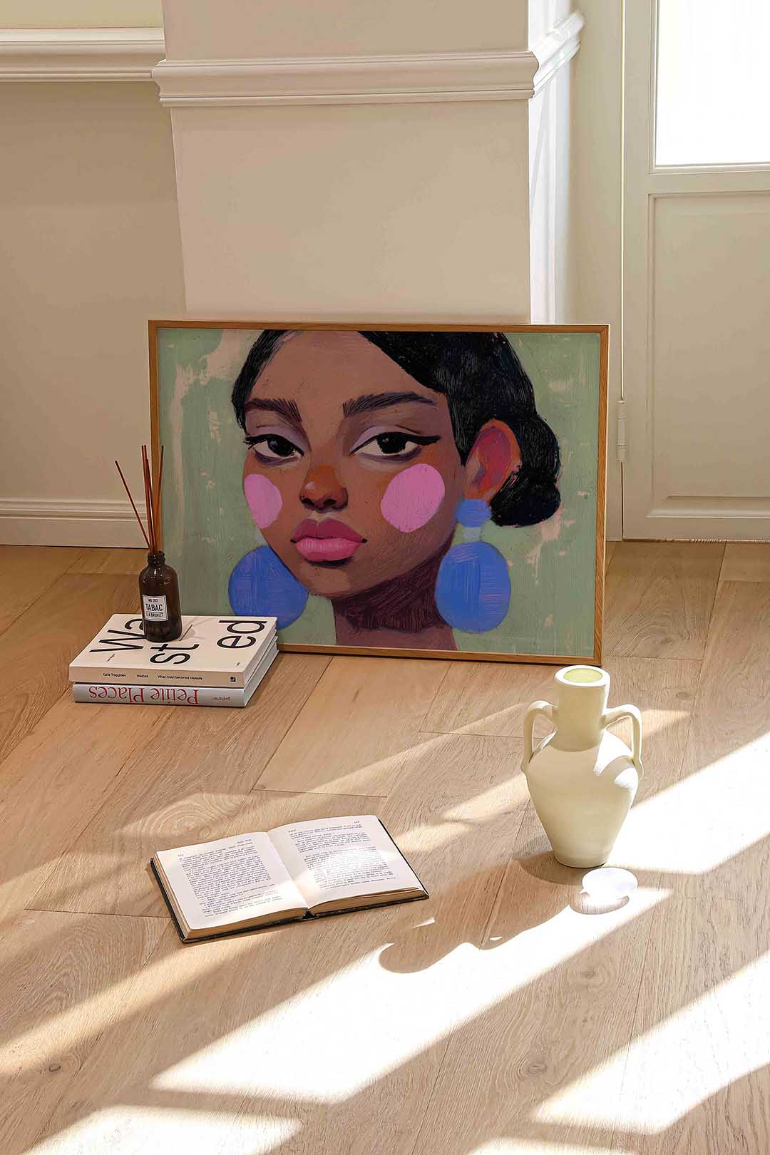 Portret met roze accenten Poster