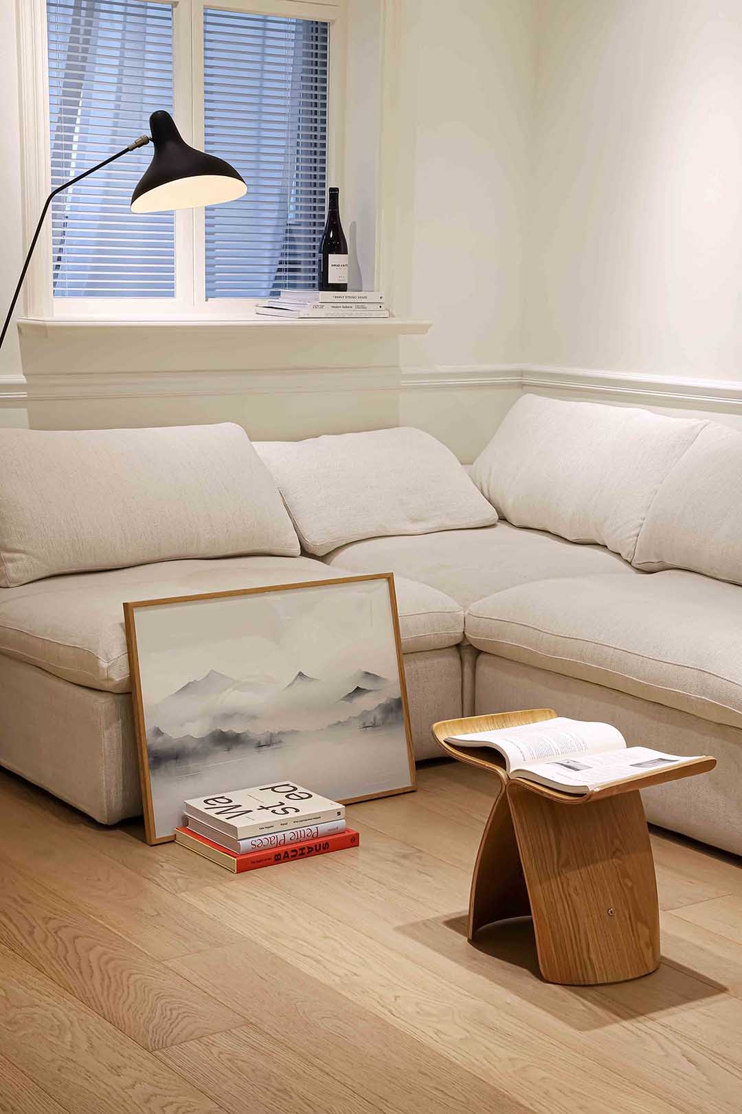 Berglandschap met mist Poster