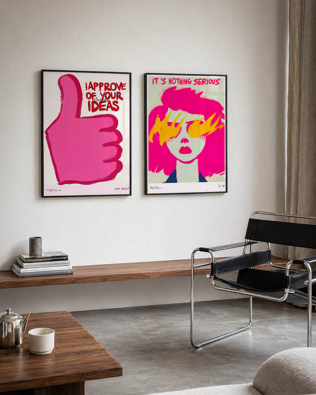 Roze duim omhoog Posterset