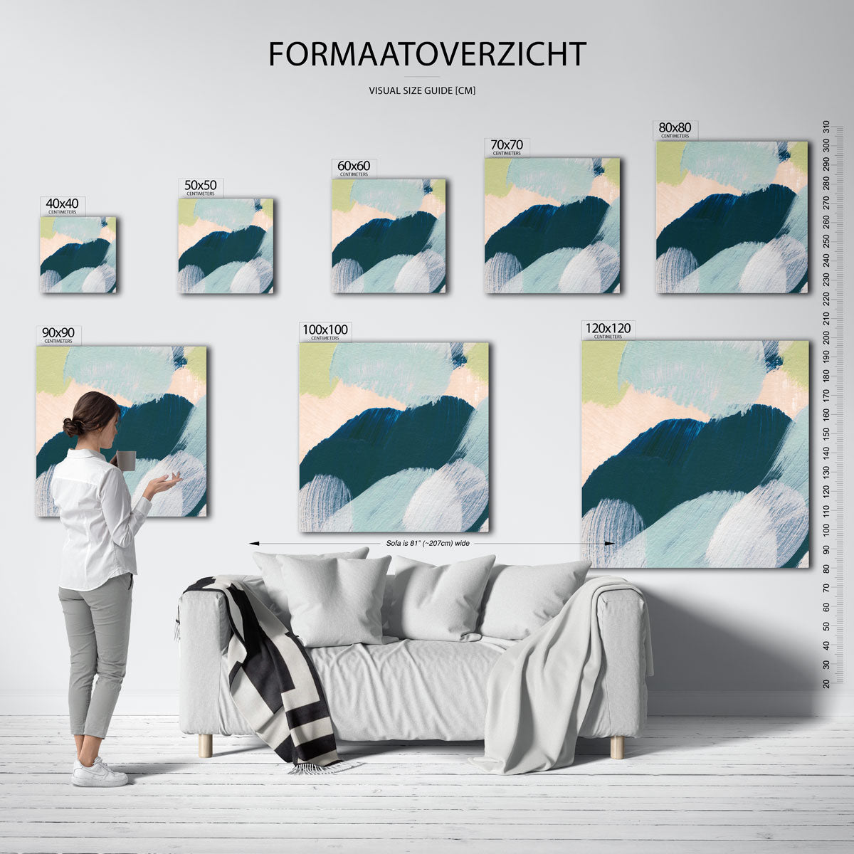 Abstracte penseelstreken Poster