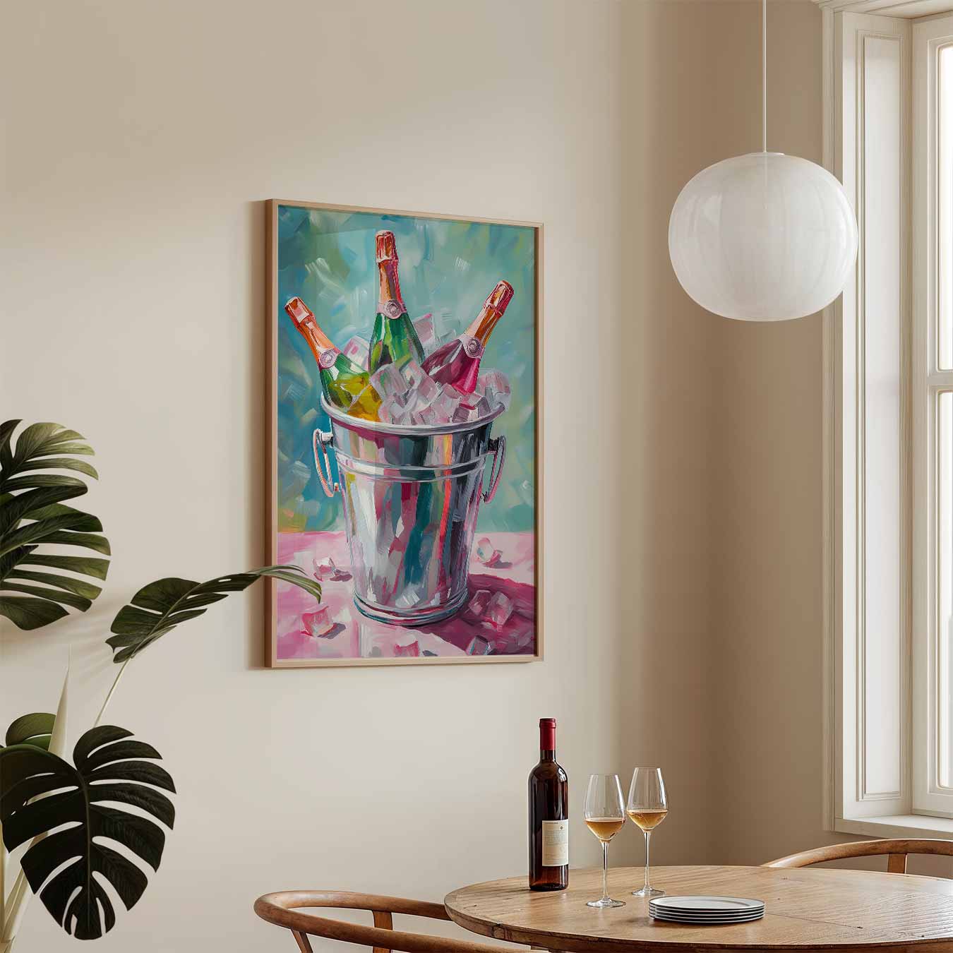 Feestelijke Champagne Poster-WallArtistic