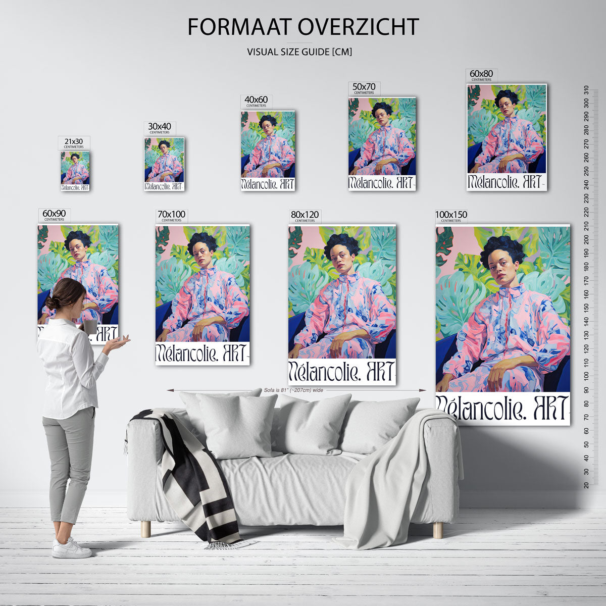 Persoon met groene bladeren Poster