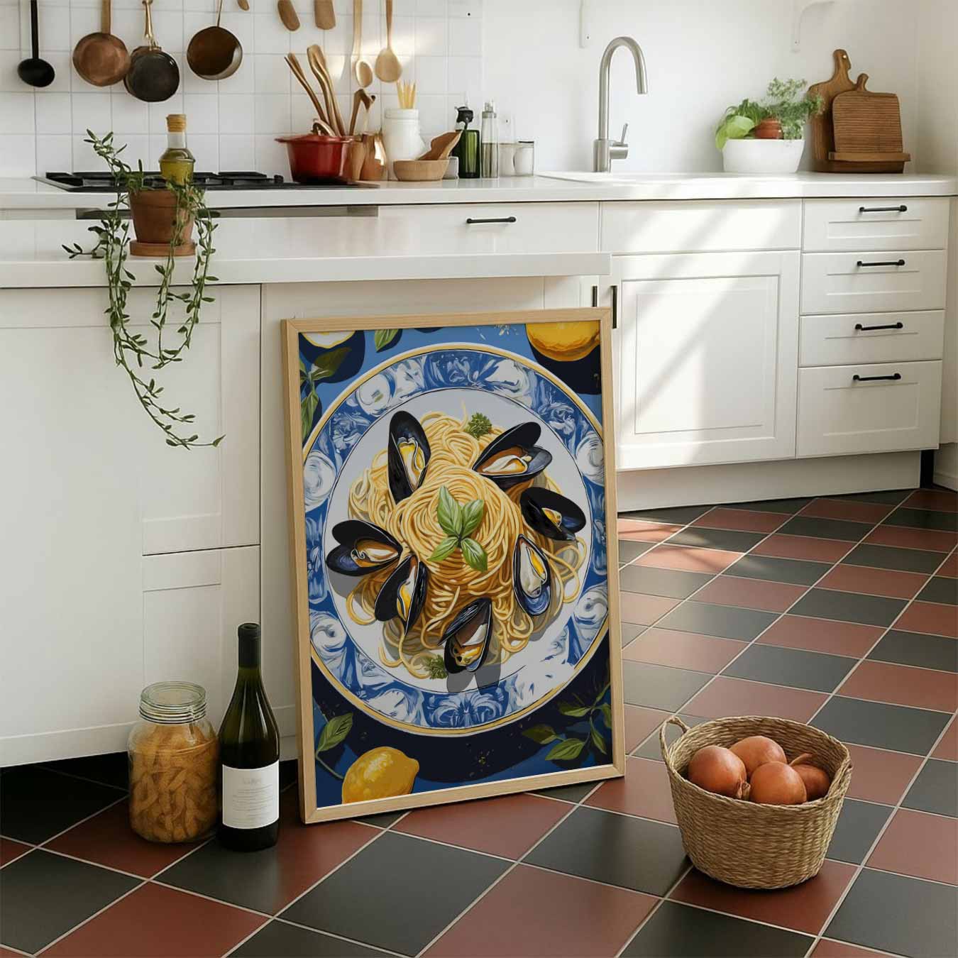 Mediterrane Spaghetti Sfeerposter-WallArtistic