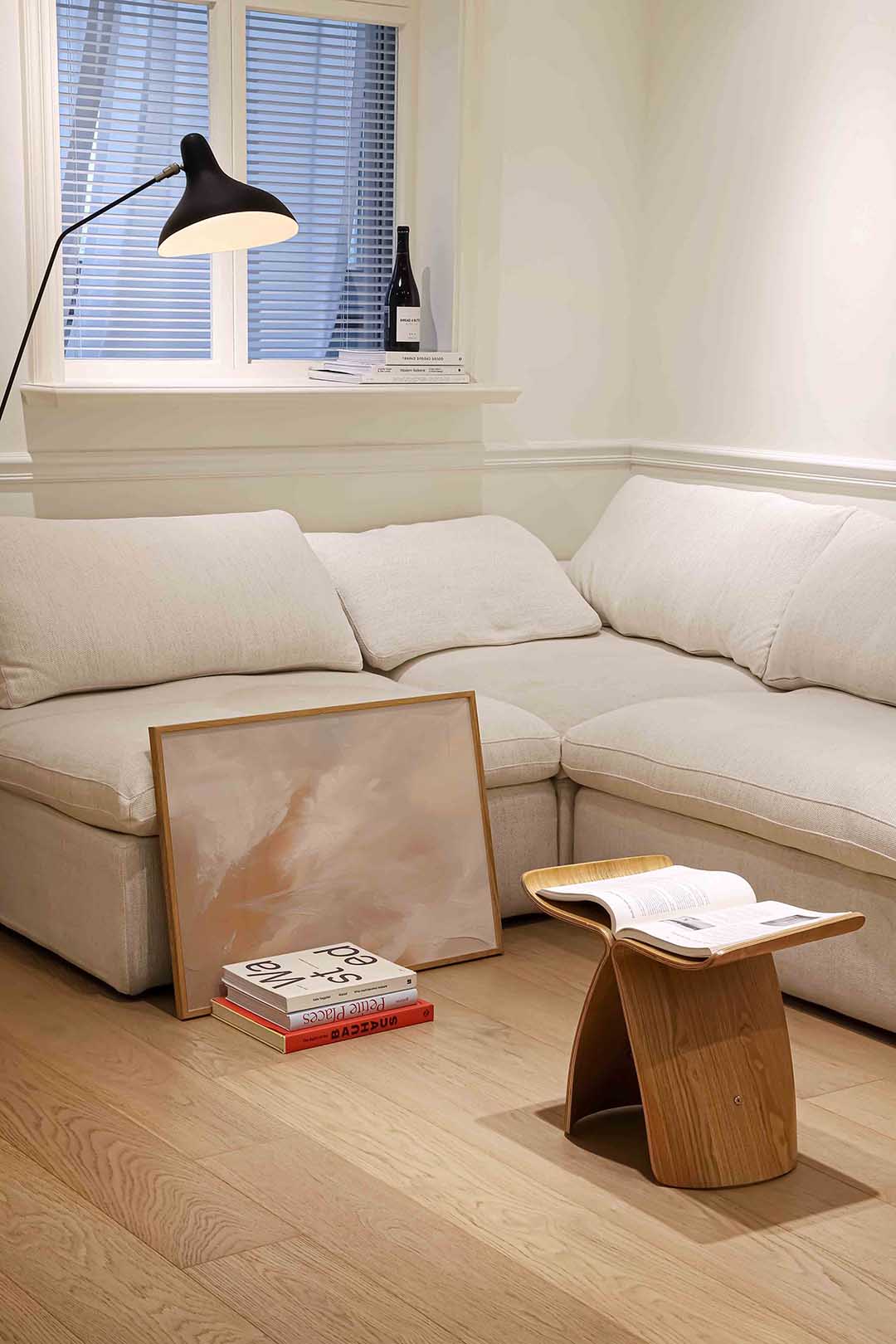 Abstracte beige en witte Poster