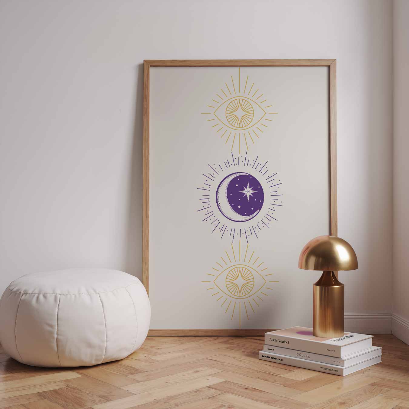 Mystieke Maan & Sterren Poster-WallArtistic
