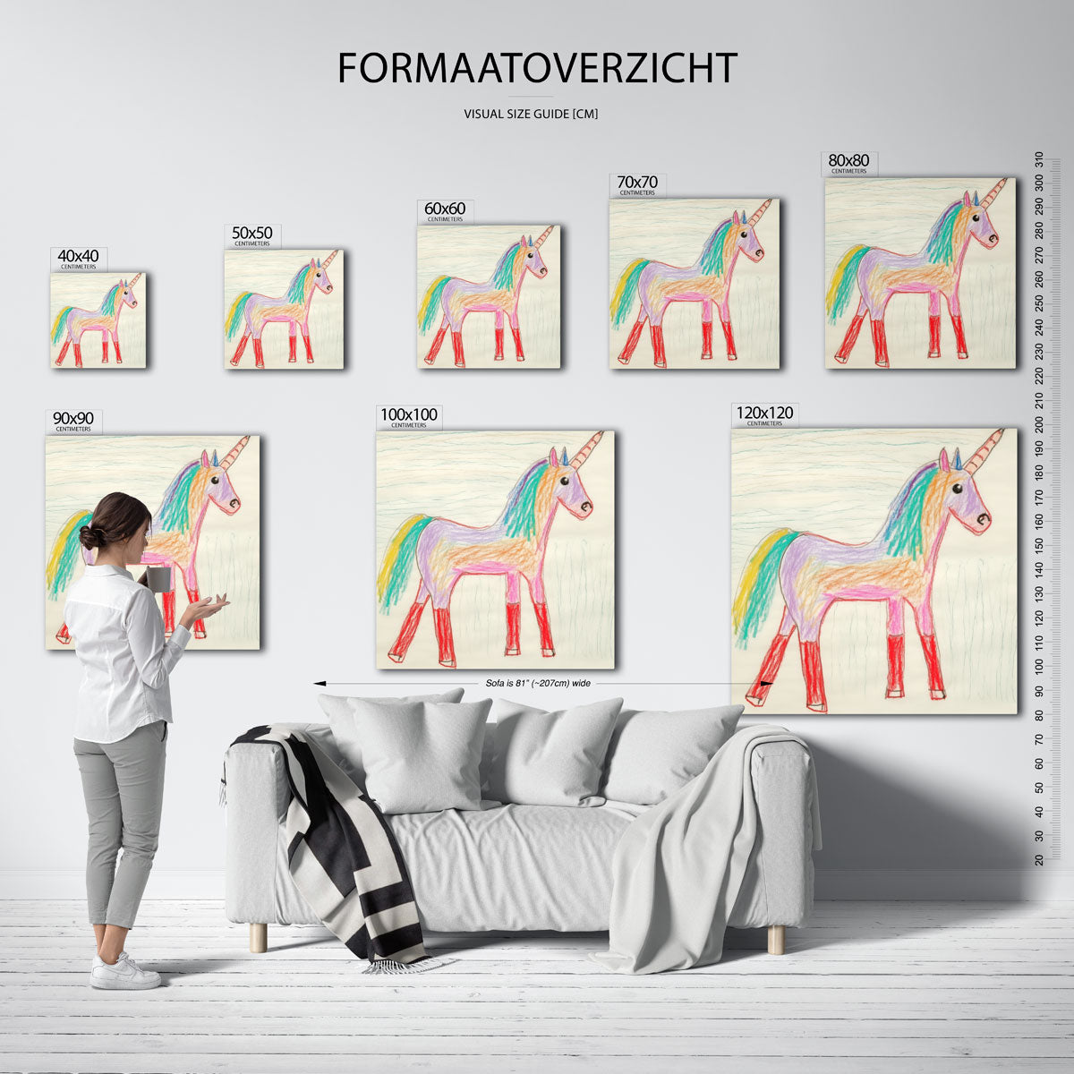 Eenhoorn in regenboogkleuren Poster