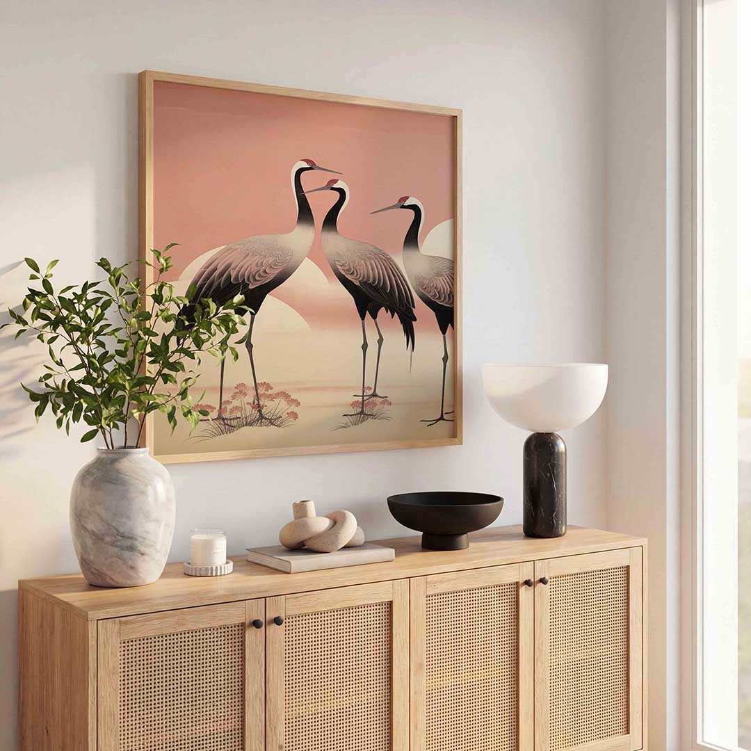 Drie kraanvogels Poster
