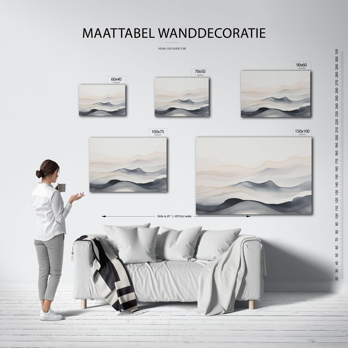 Golvende lijnen landschap Kunstwerk