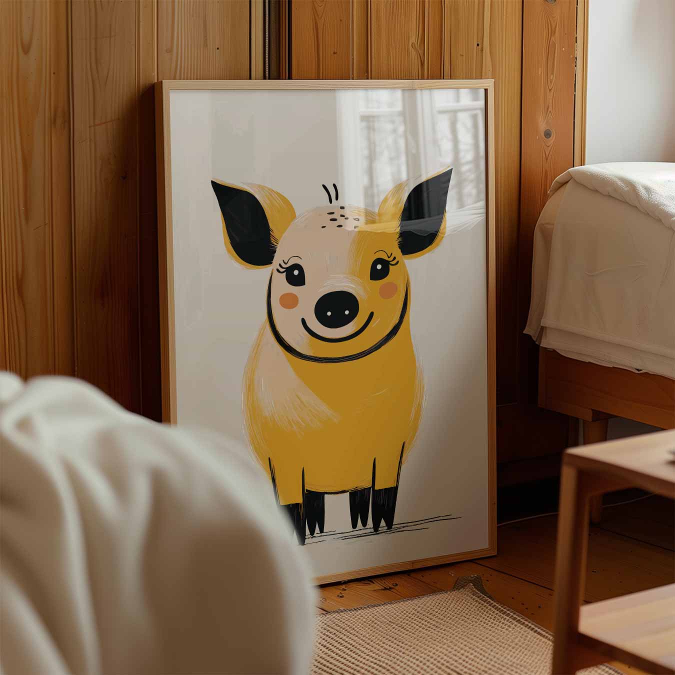 Vrolijke Varkensvriend Poster-WallArtistic