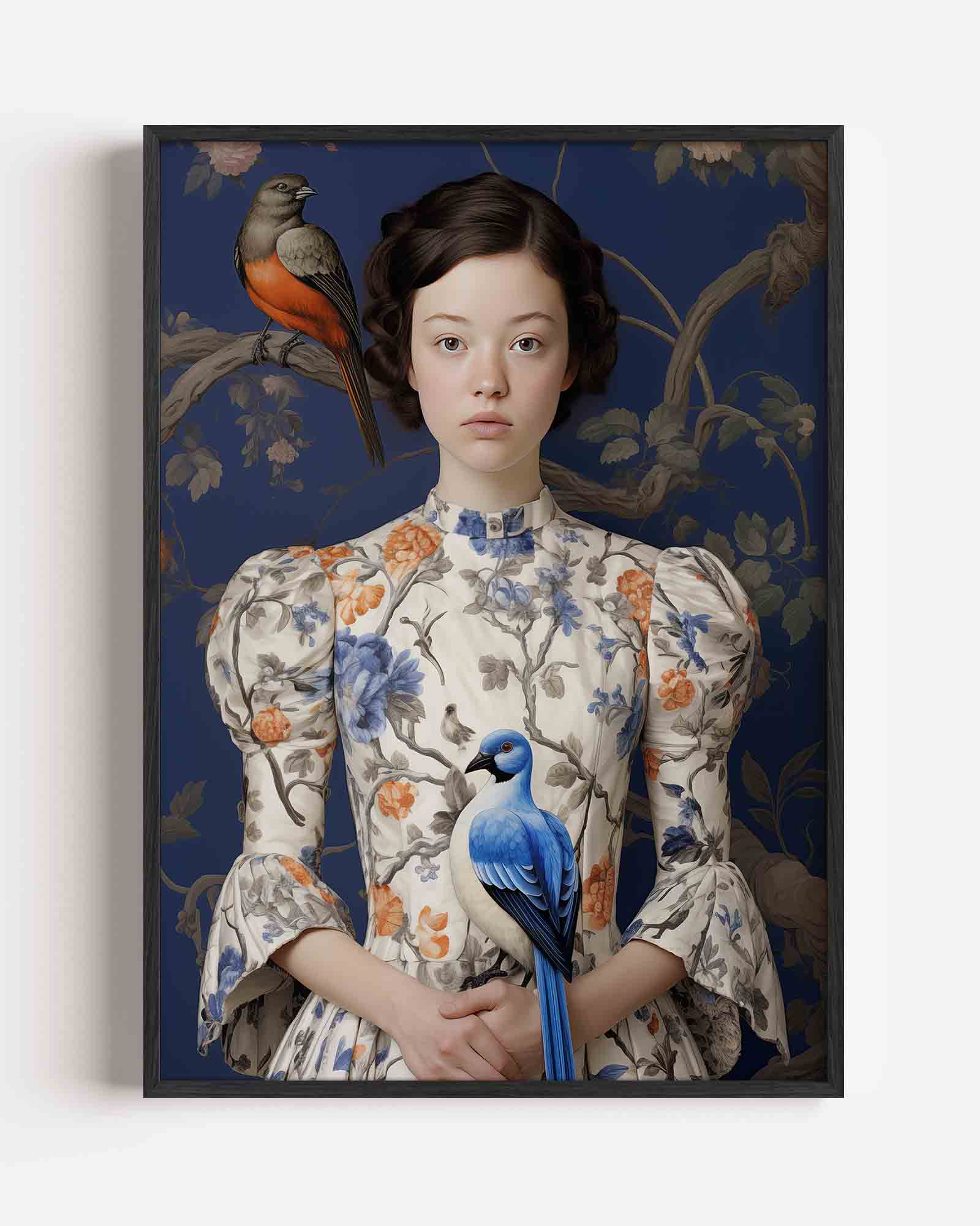 Meisje met vogels Poster