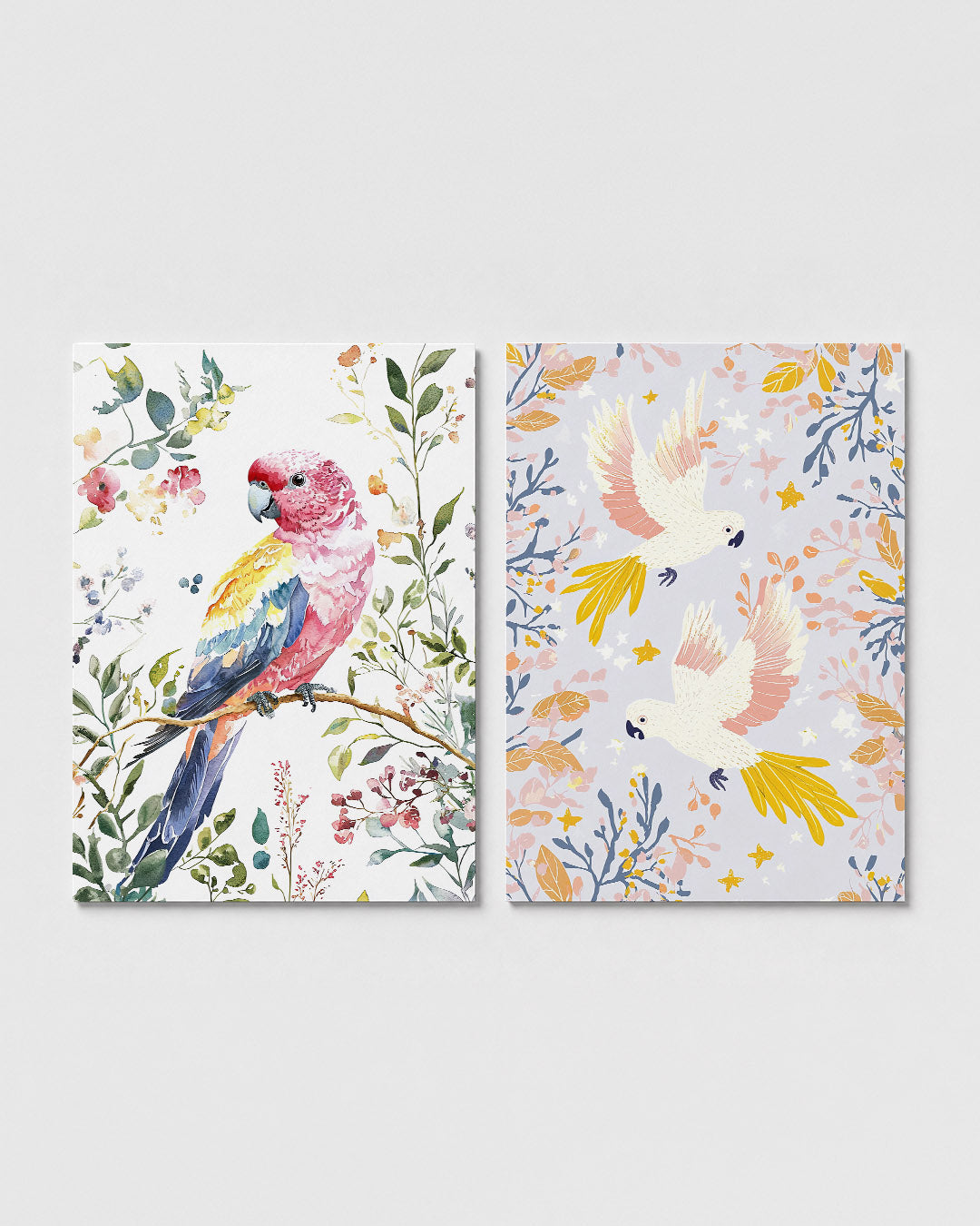 Vogel en bloemen Posterset