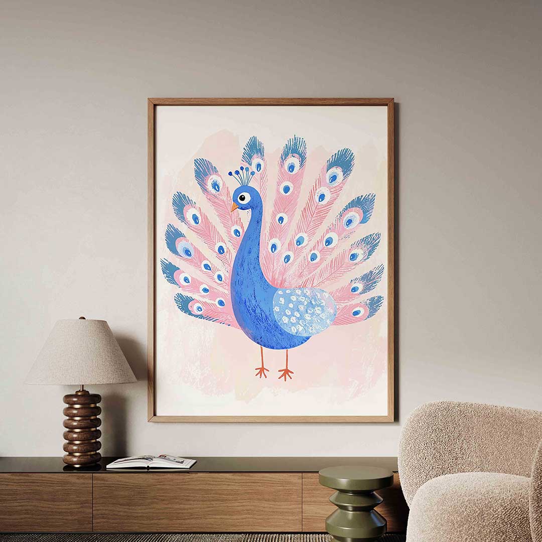 Blauwe pauw Poster