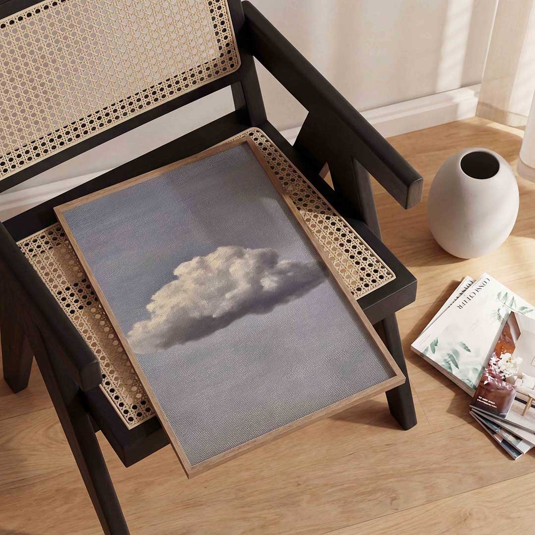 Wolk tegen blauwe lucht Poster