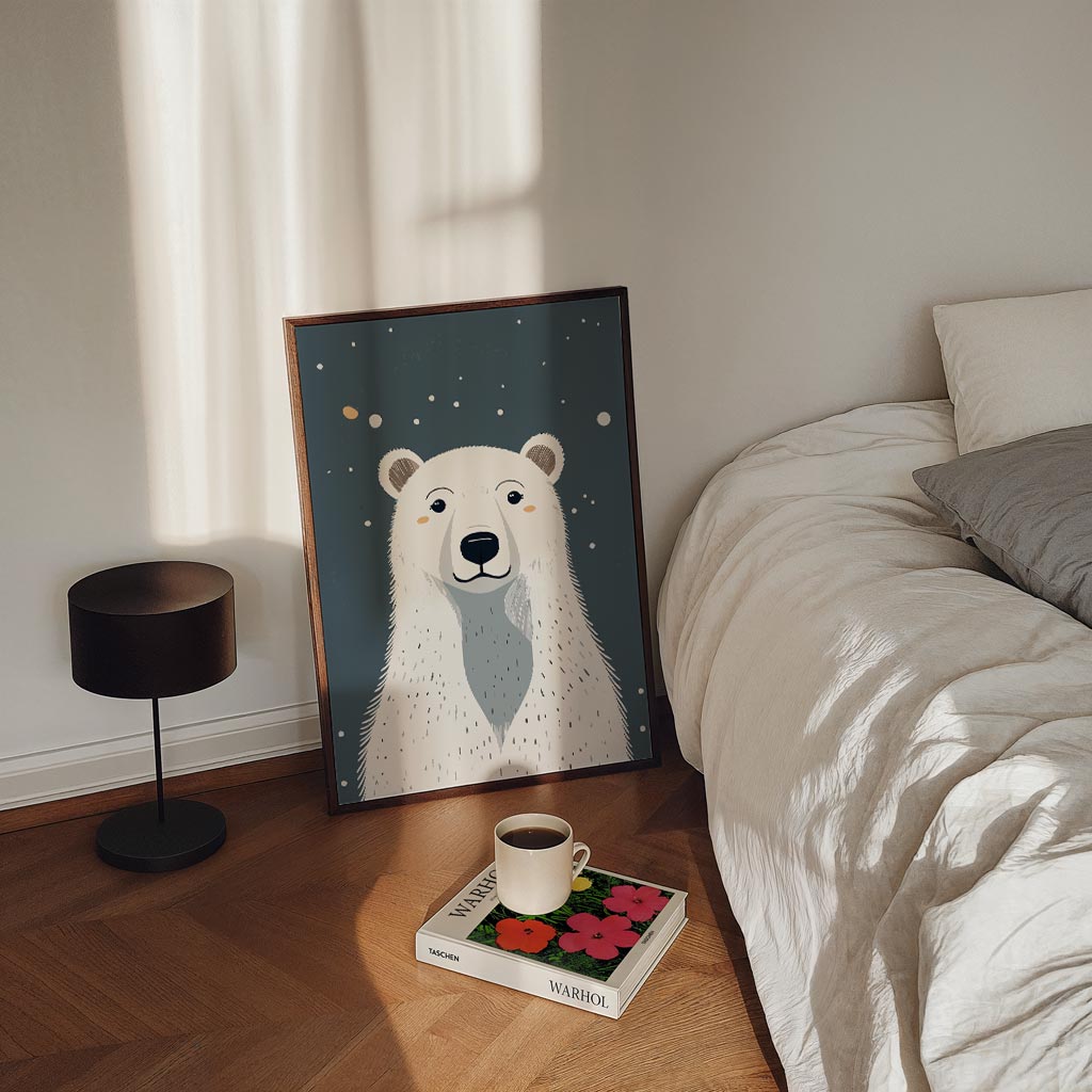 Schattige IJsbeer Illustratie Poster-WallArtistic