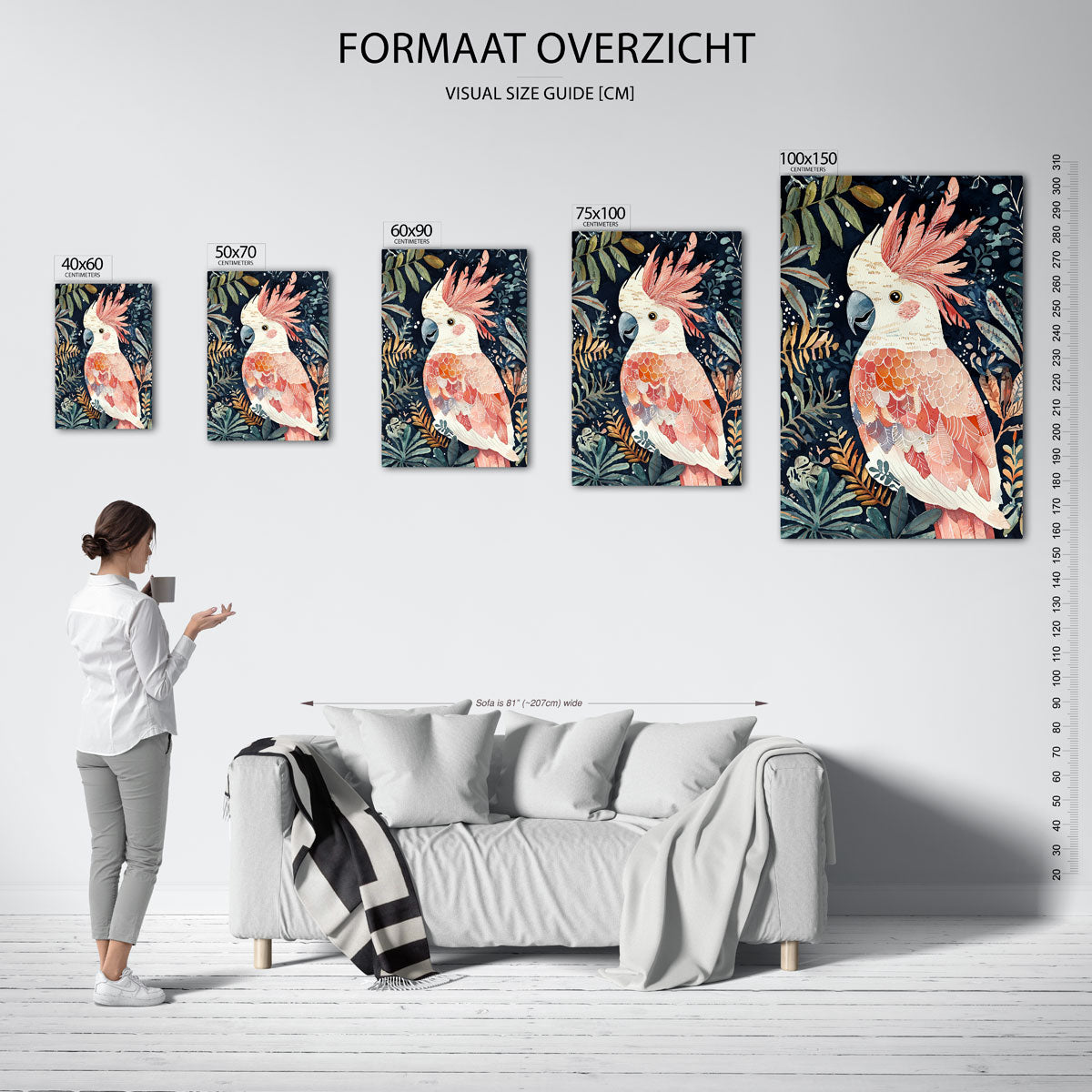 Vrolijke papegaai Kunstwerk