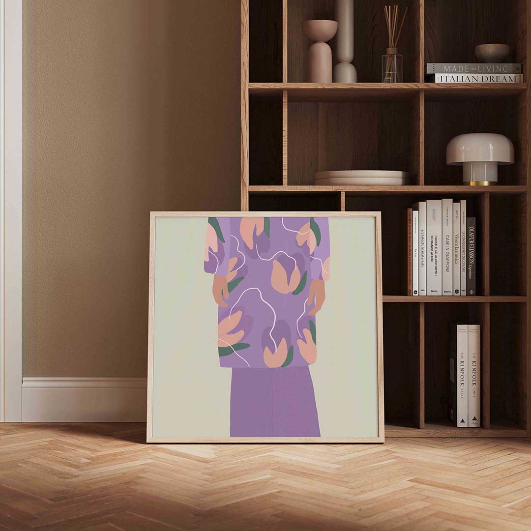Figuur met bloemenpatroon Poster