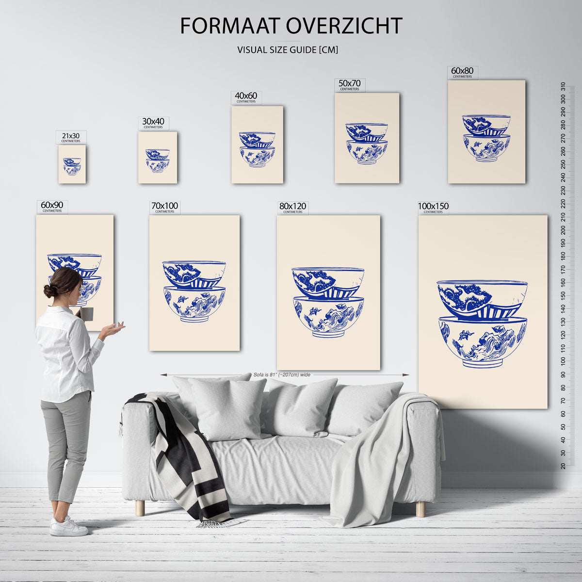 Blauwe kommen Poster