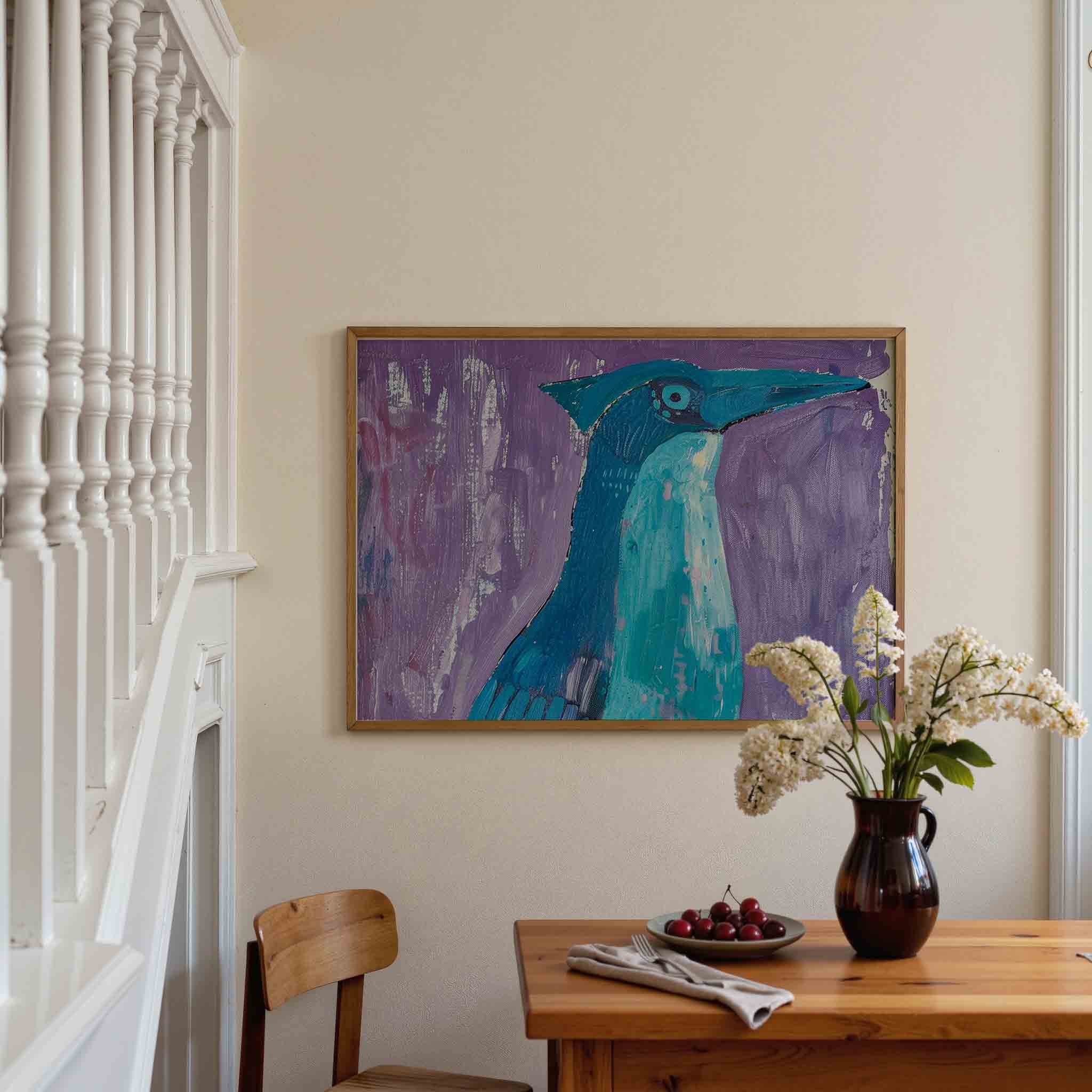 Blauwe vogel Poster