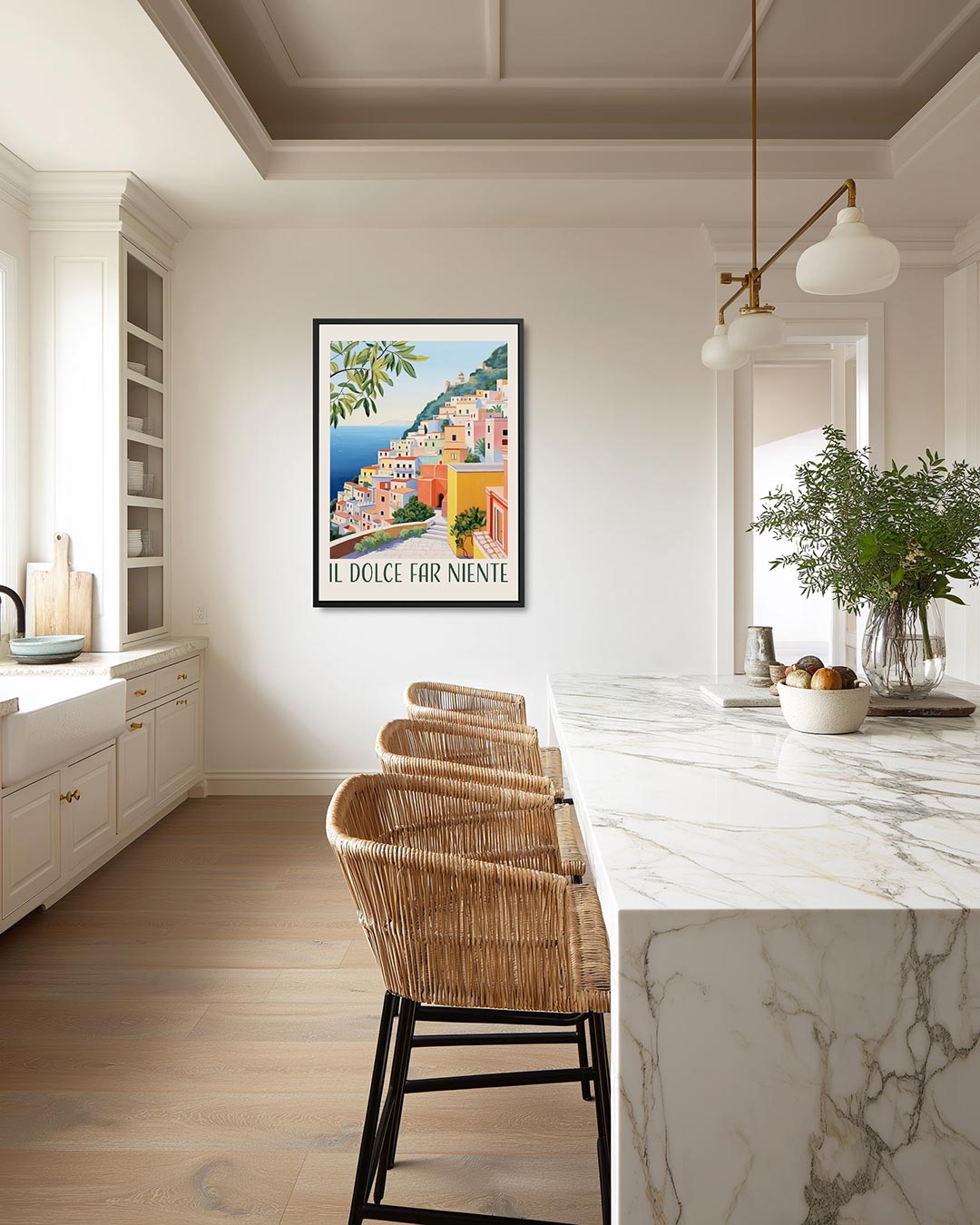 Kleurrijke kusthuizen Kunstwerk