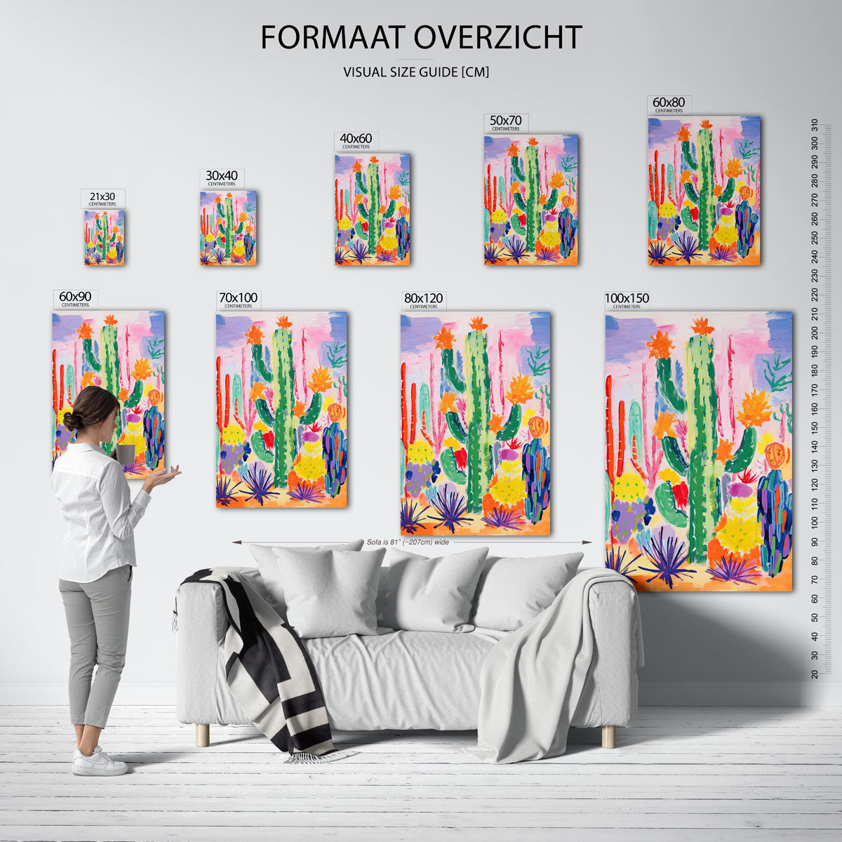 Kleurrijke cactussen Poster