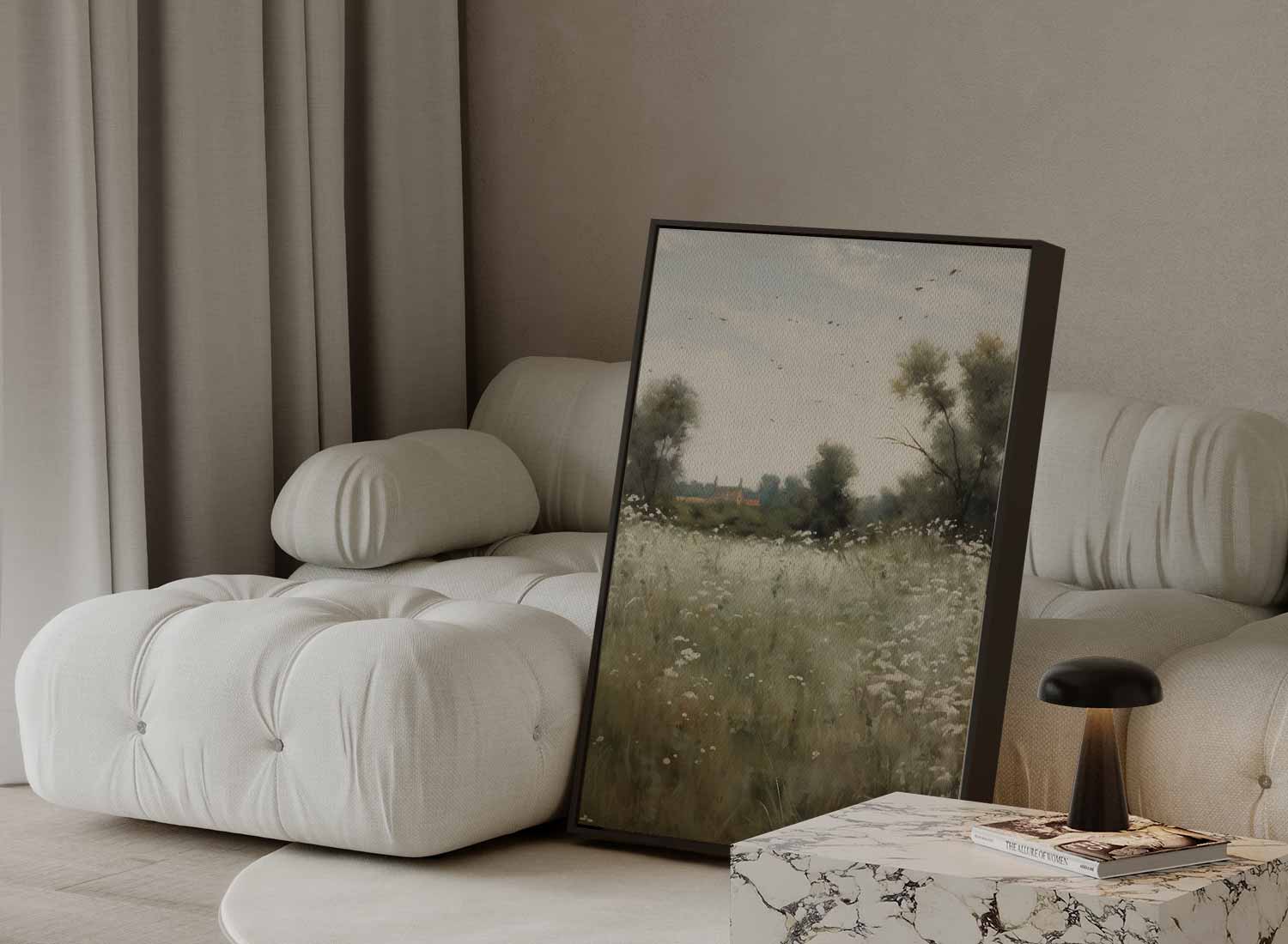 Rustgevend Veldlandschap Kunstwerk-canvas-dibond-plexiglas-wanddecoratie-WallArtistic