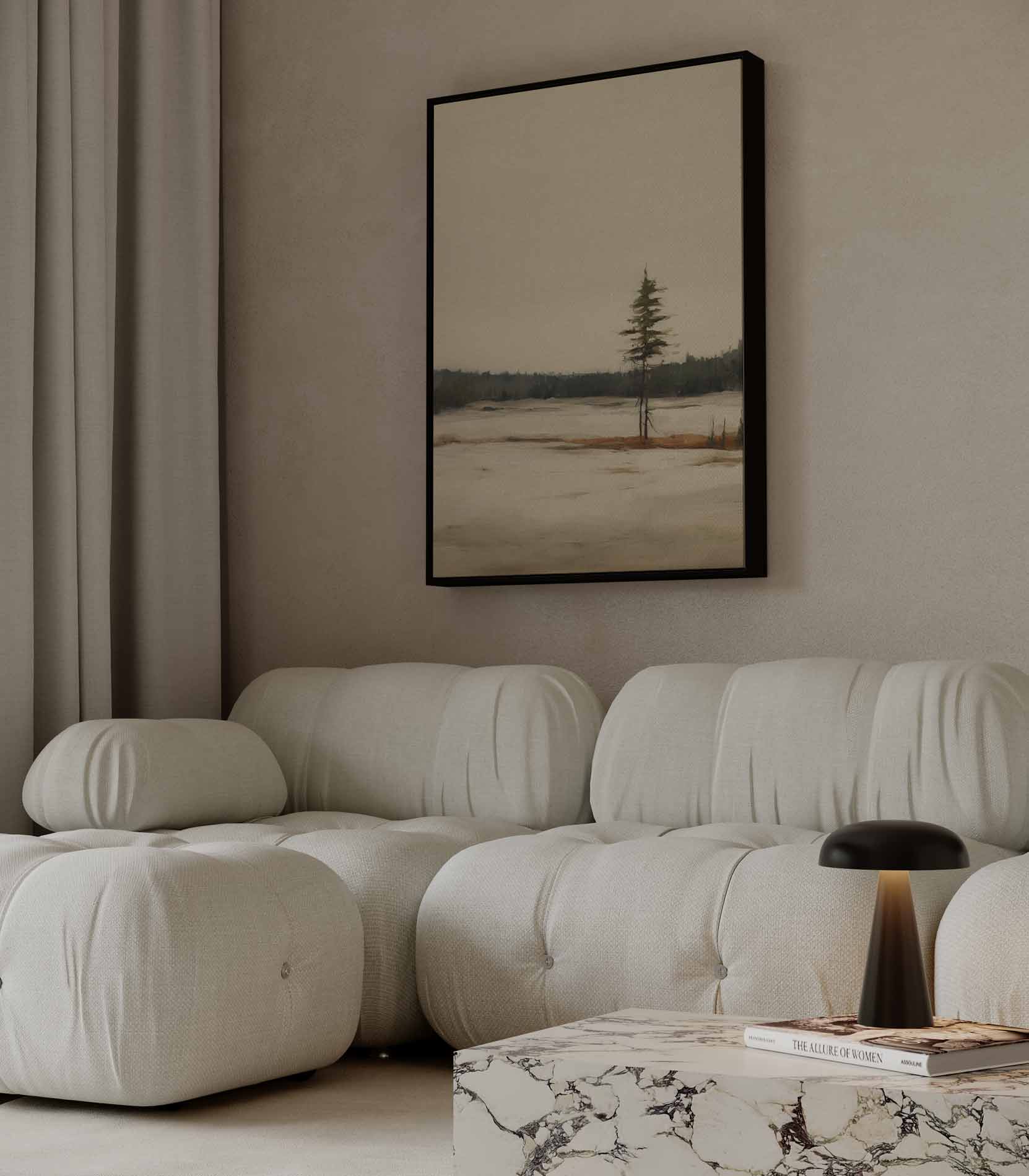 Eenzaamheid in Winterlandschap Kunstwerk-canvas-dibond-plexiglas-wanddecoratie-WallArtistic