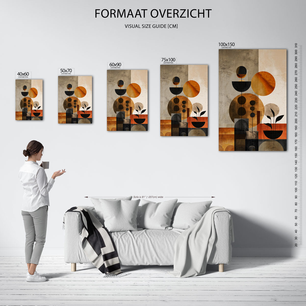 Geometrische vormen compositie Kunstwerk
