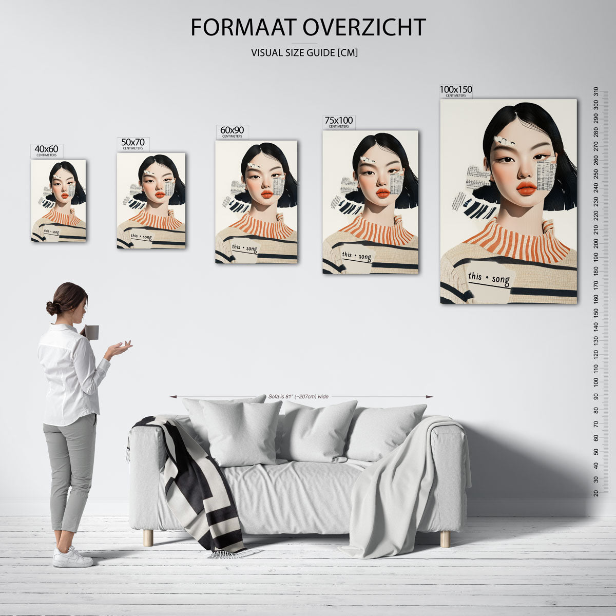 Vrouwelijk portret collage Kunstwerk
