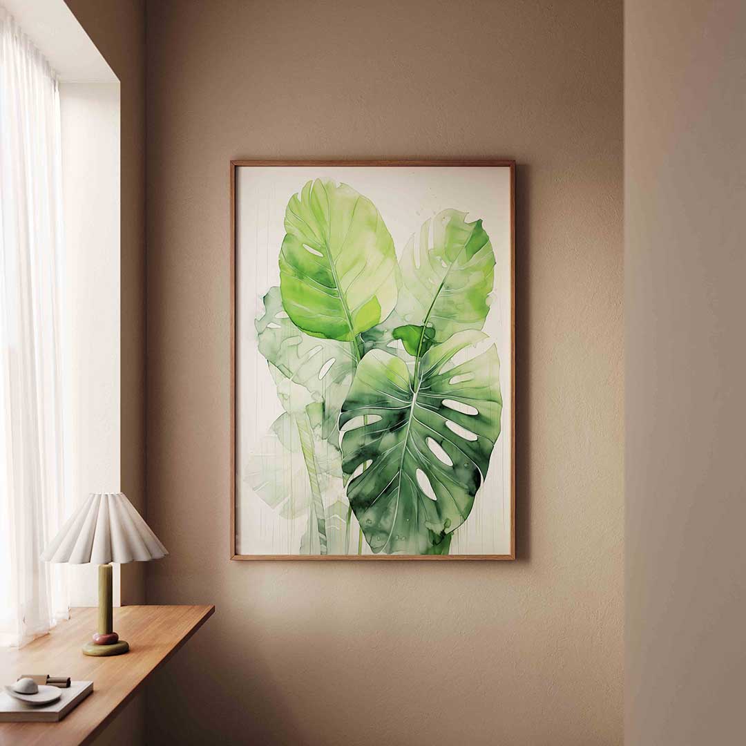 Monstera bladeren Poster