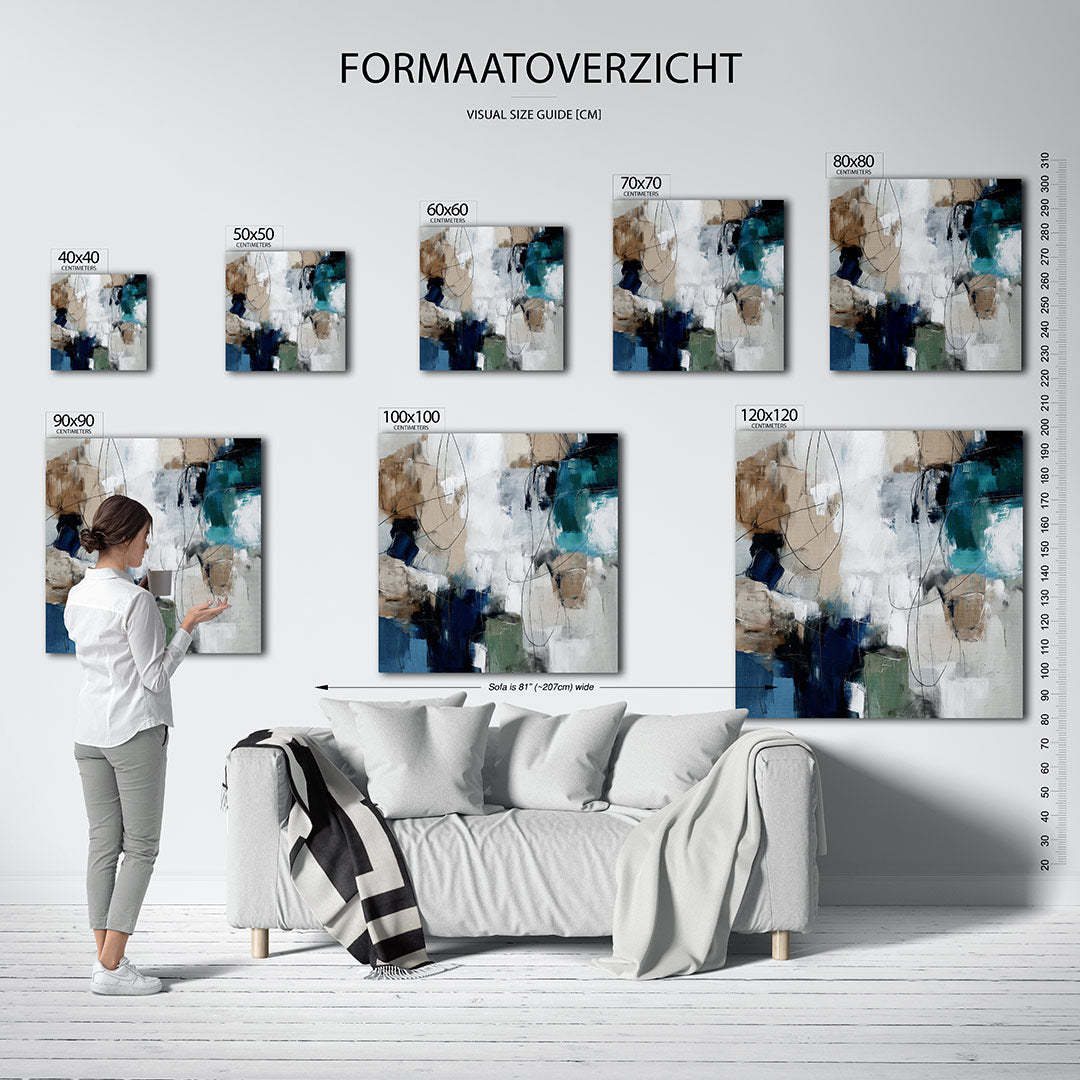 Dynamische kleurencompositie Kunstwerk