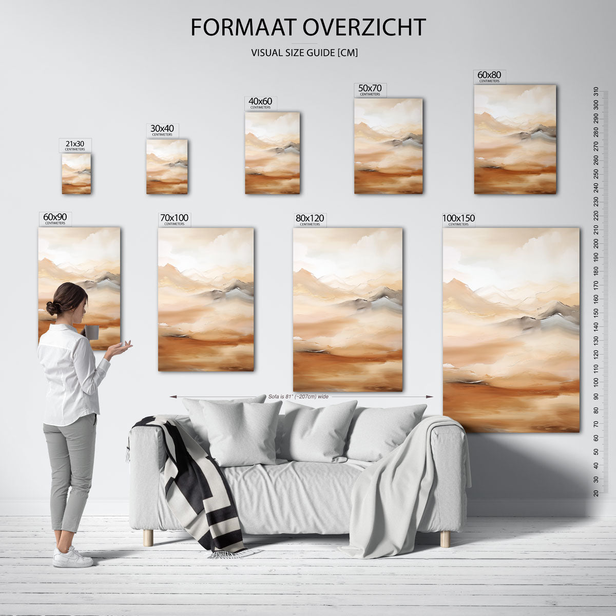 Landschap in beige Poster