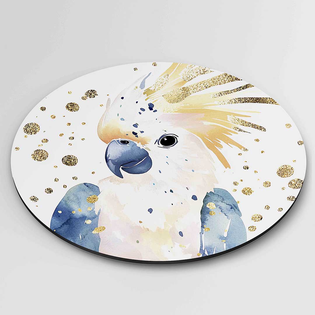 Papegaai met gouden accenten Muurcirkel