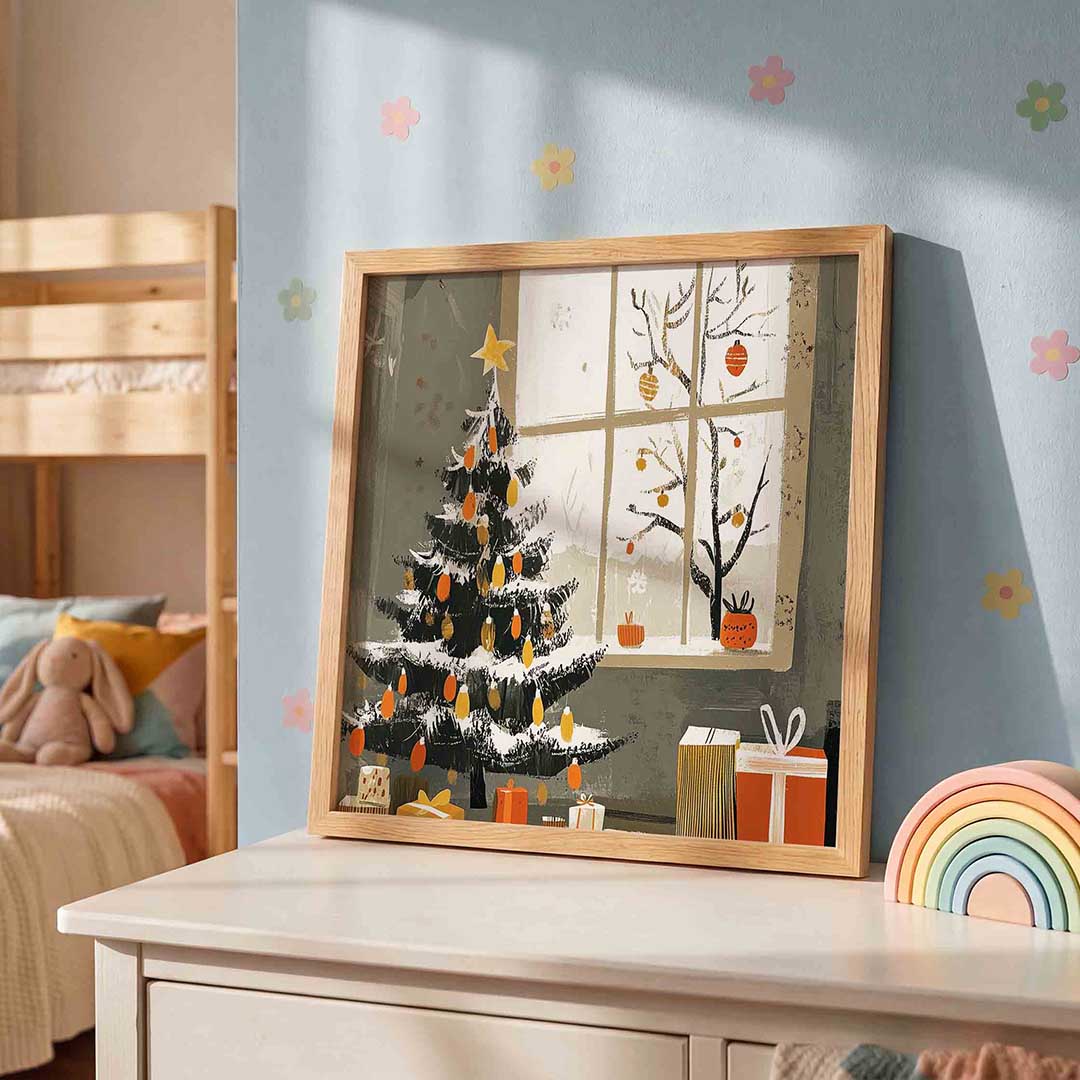 Kerstboom en cadeaus Poster
