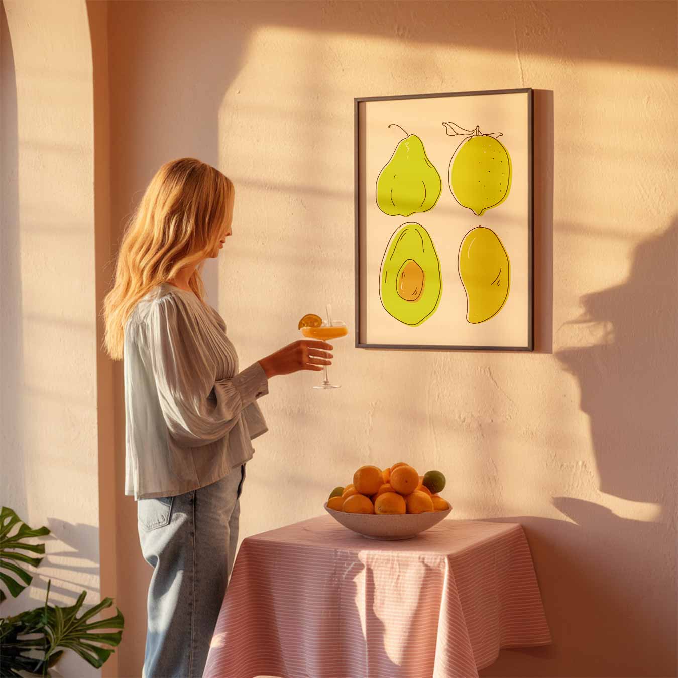 Vrolijke Fruit Illustratie Poster-WallArtistic