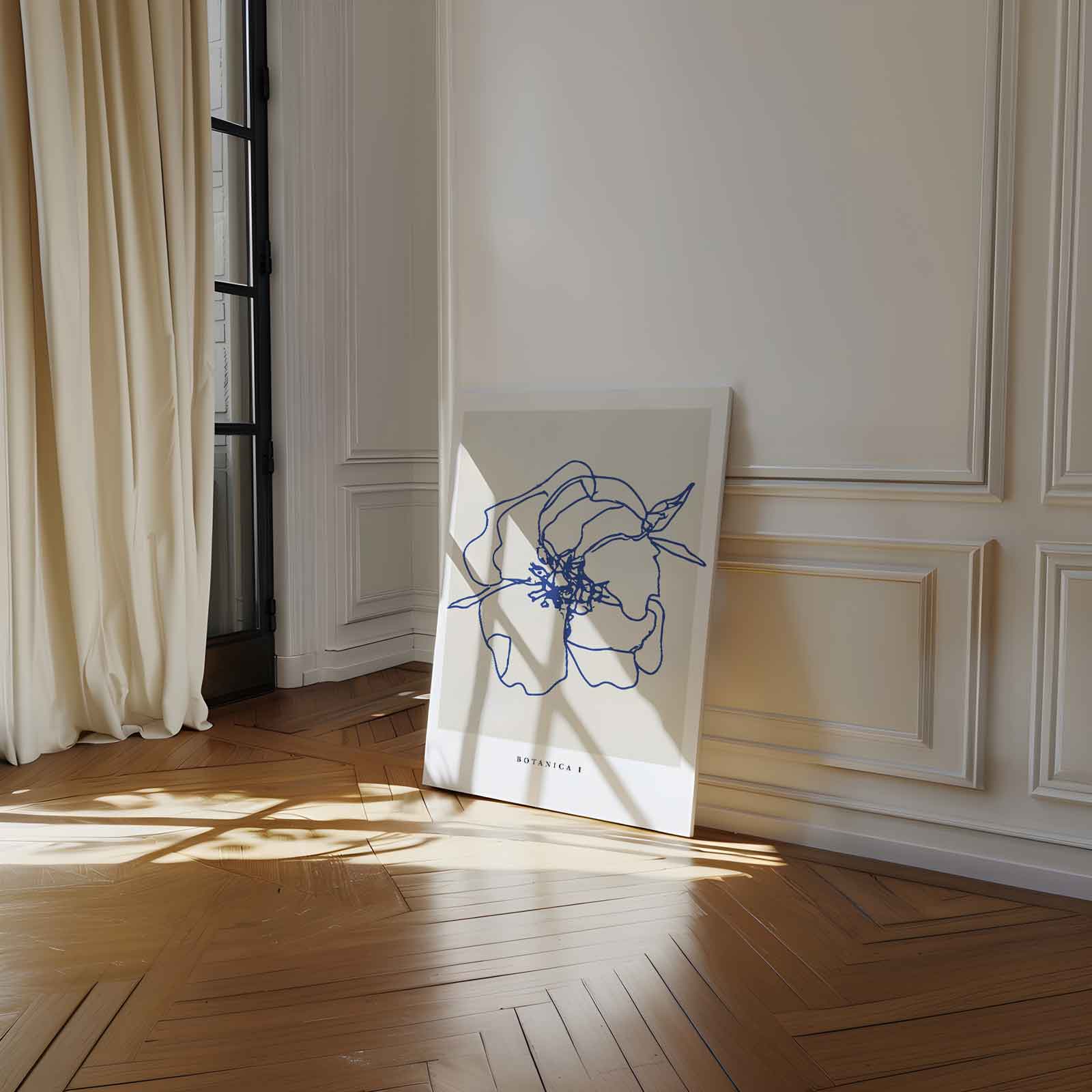 Moderne Botanische Lijntekening Kunstwerk-canvas-dibond-plexiglas-wanddecoratie-WallArtistic