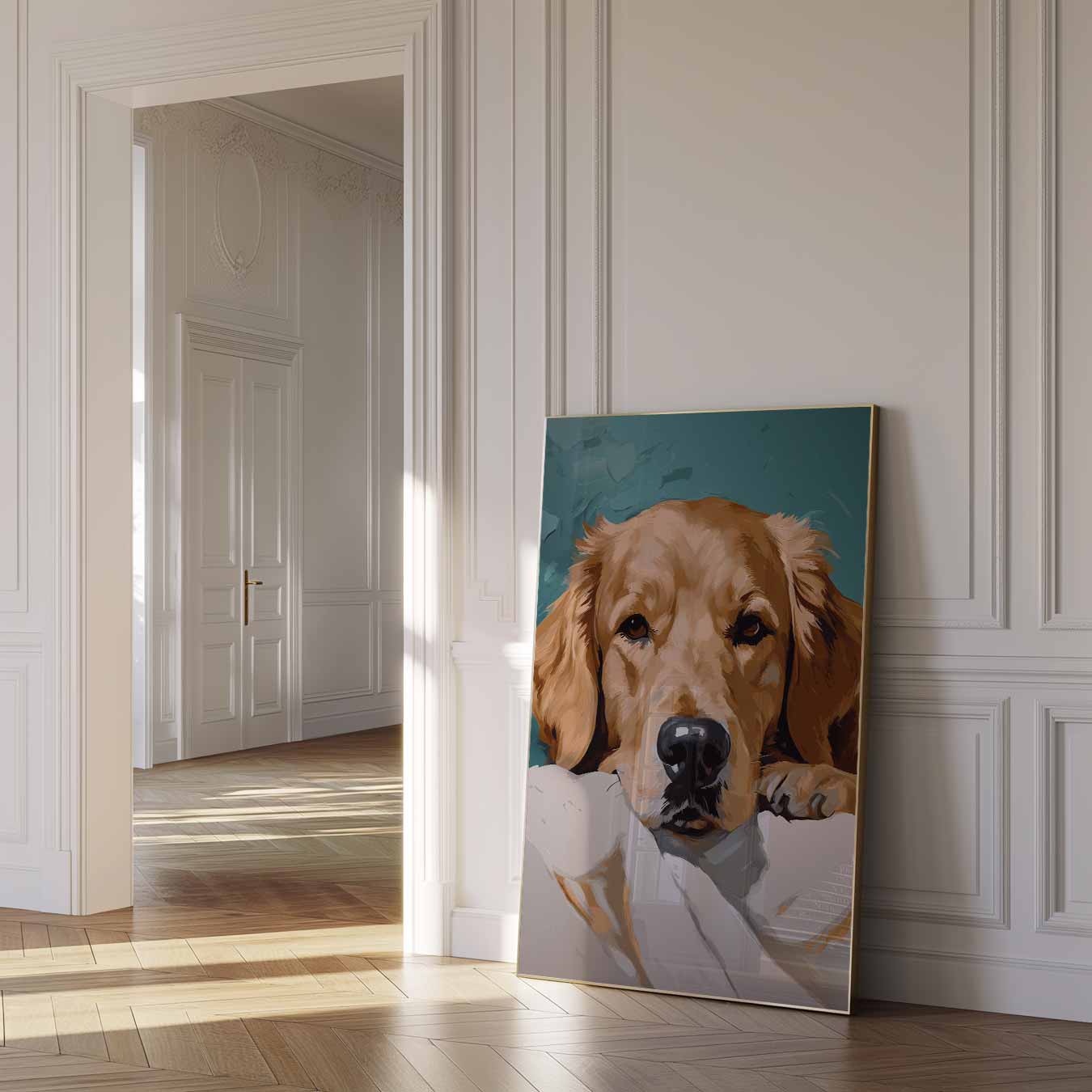 Slapende Golden Retriever Poster-WallArtistic