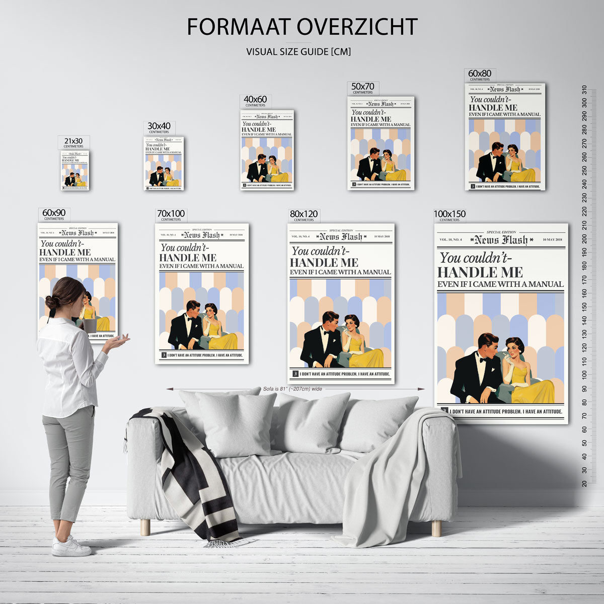 Stijlvolle retro koppel Poster