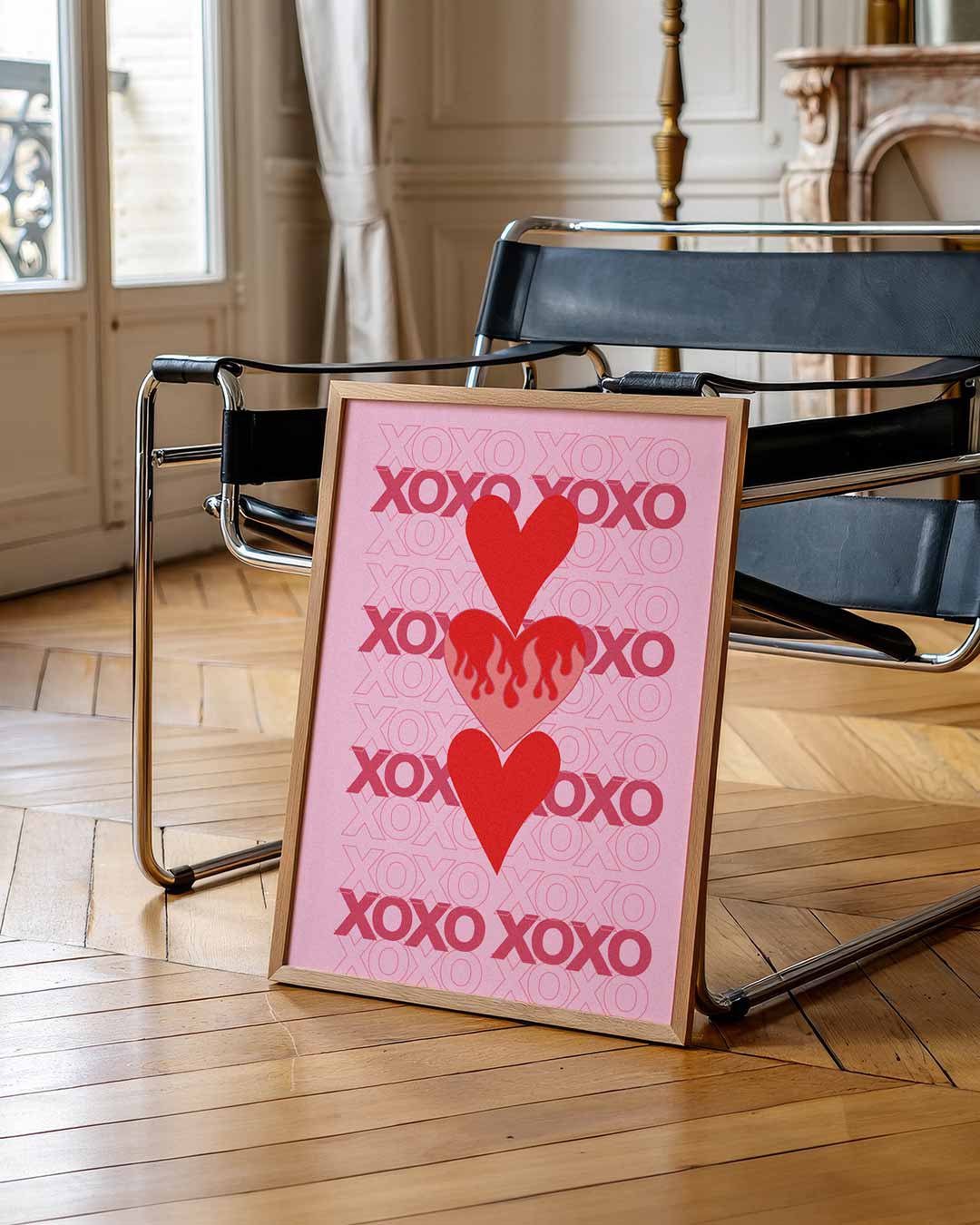 Liefdevolle XOXO Hartjes Poster-WallArtistic