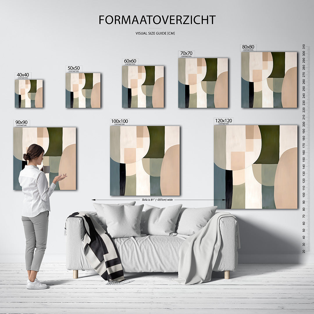Geometrische vormen compositie Kunstwerk