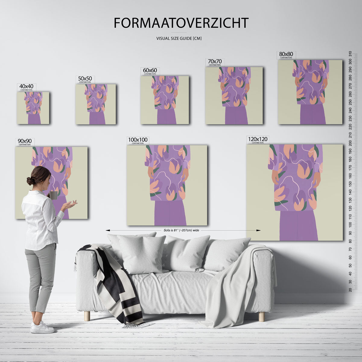 Figuur met bloemenpatroon Poster